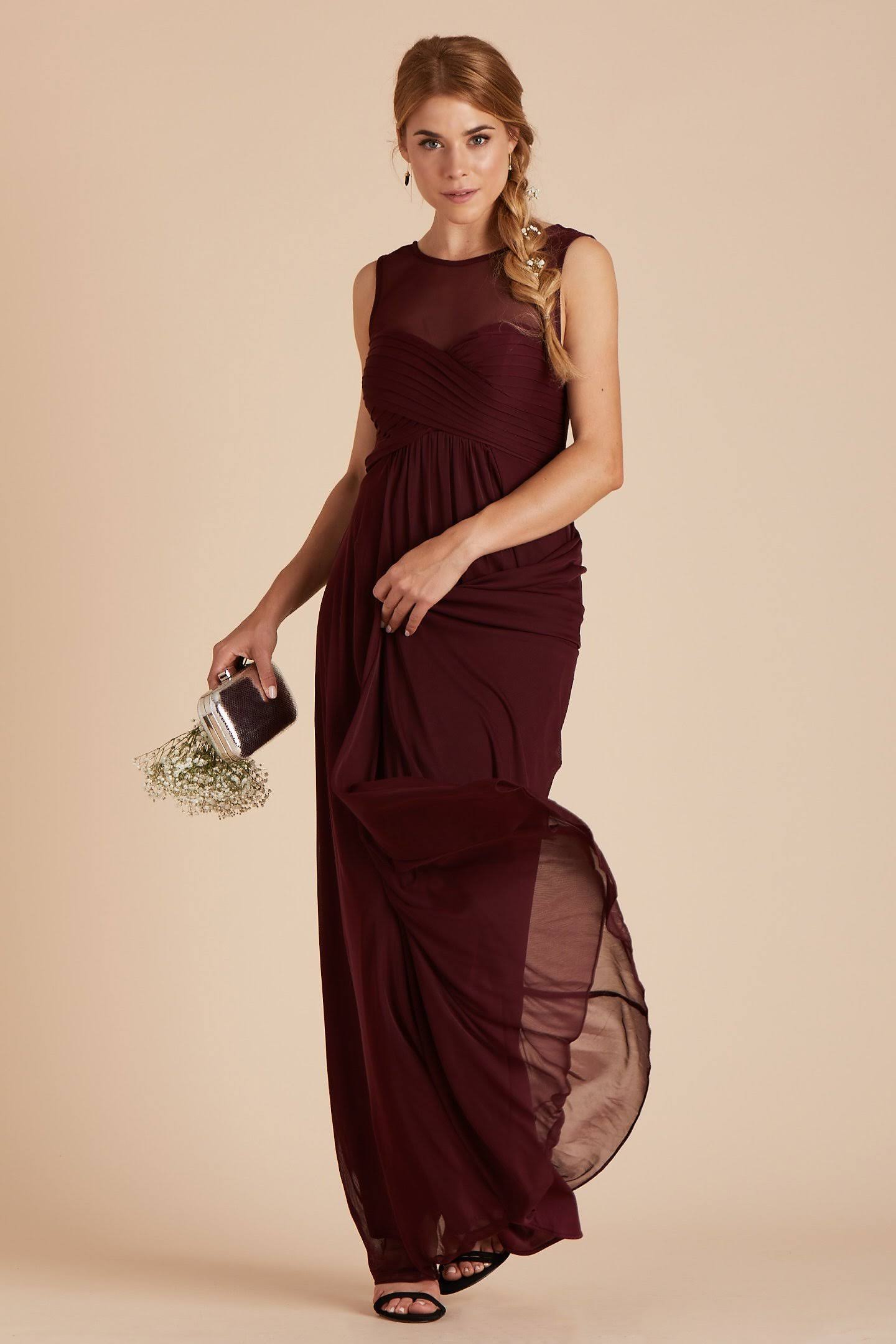 Birdy Grey Ryan Bridesmaid Dress in Cabernet M / Cabernet
