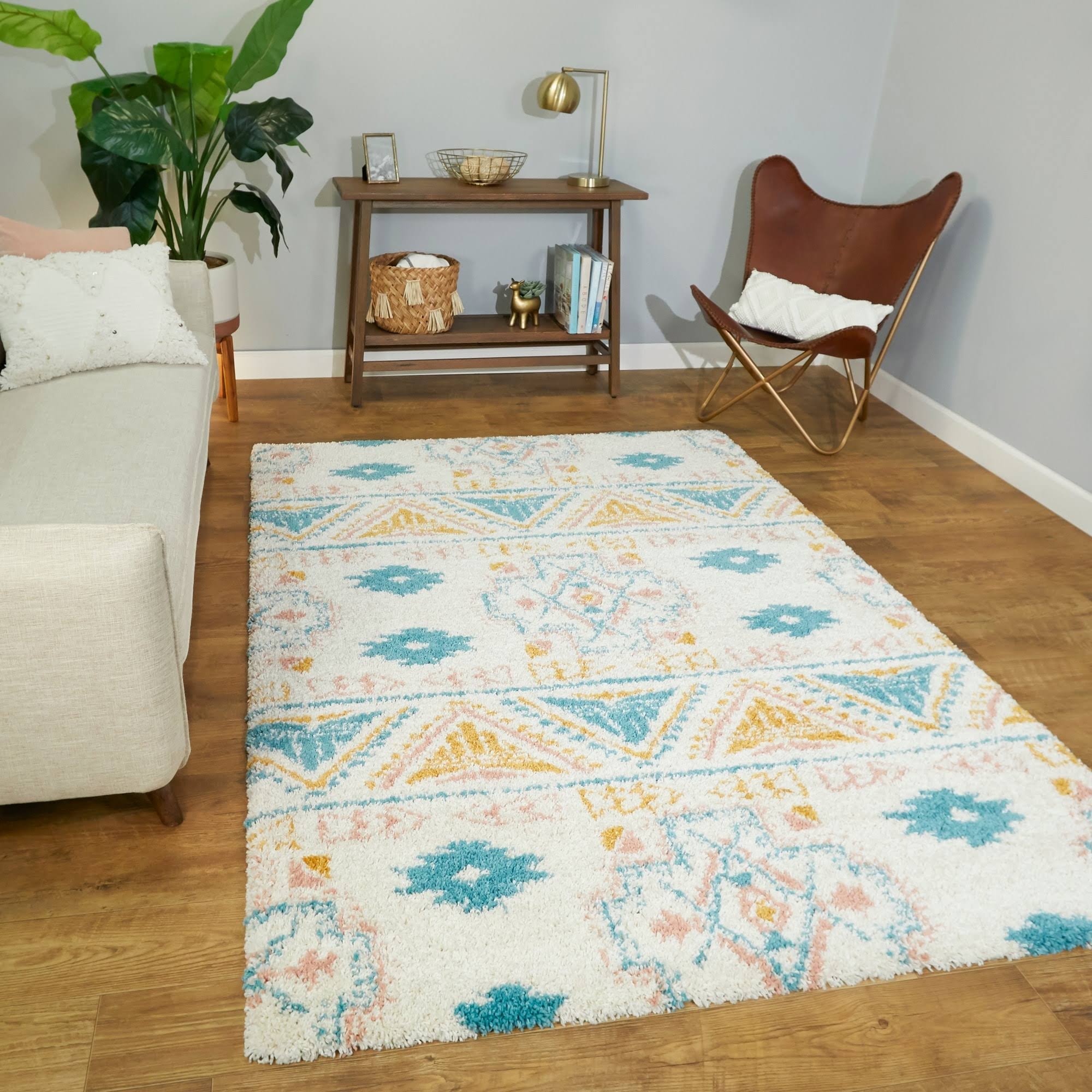 Cortona Southwestern Shag Area Rug - 2&7x22 x 7& - Pink