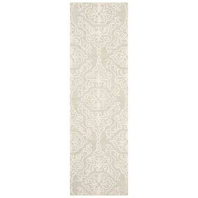 Deidamia Hand-Tufted Wool Light Silver/Ivory Area Rug