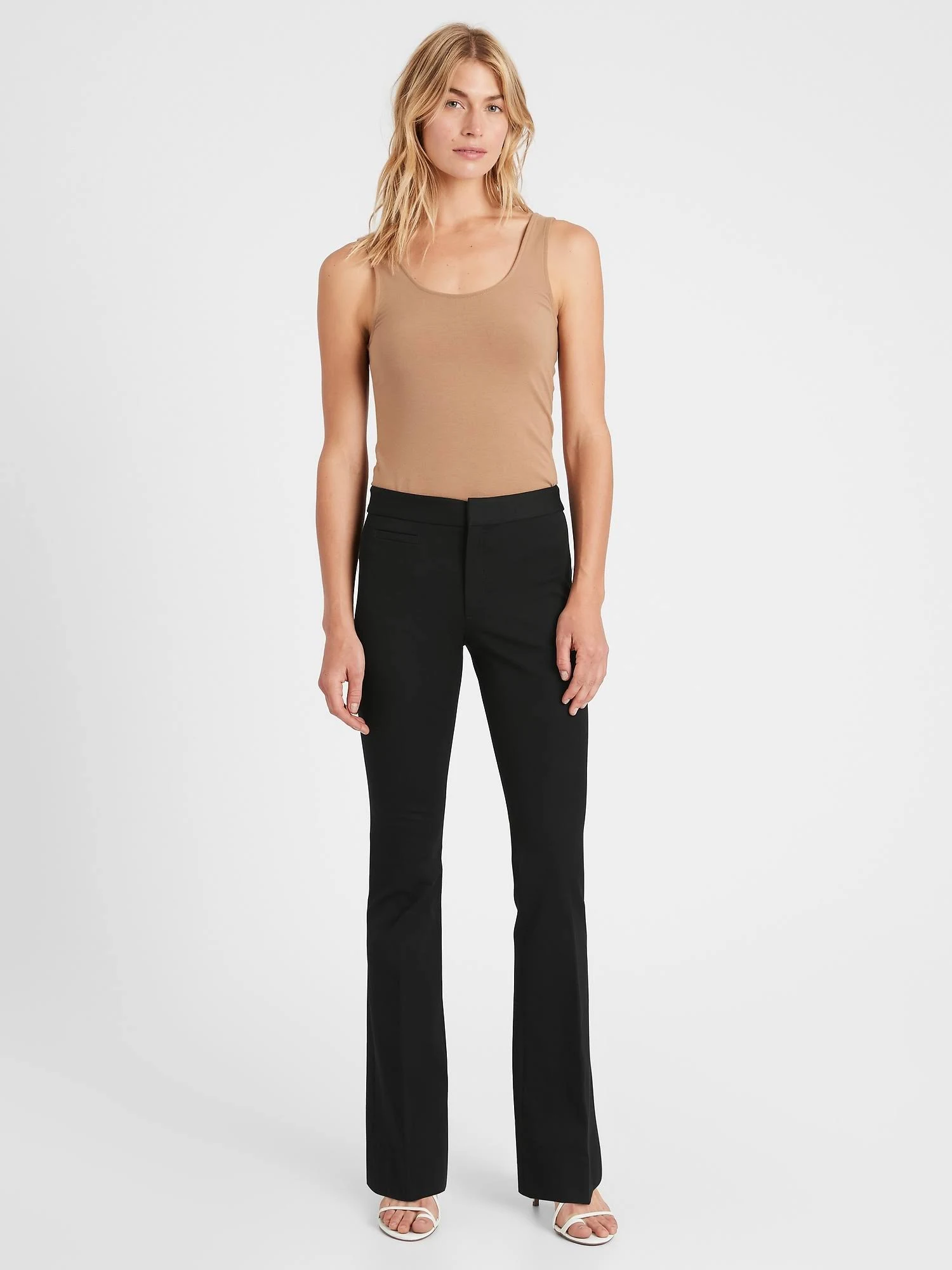 Banana Republic Women's High-Rise Flare Sloan Pant Black Size 4 Regular