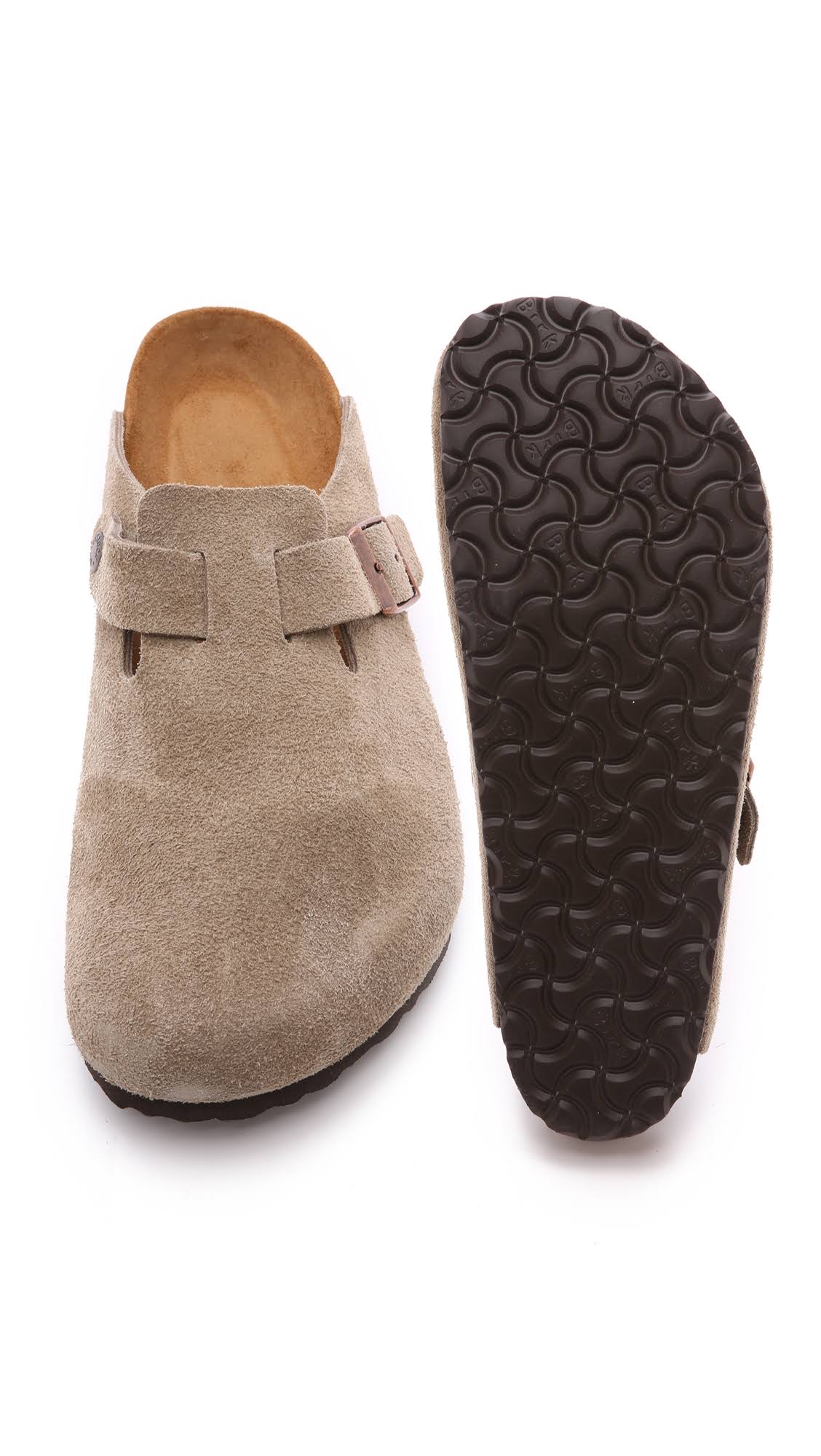 Birkenstock Boston Soft Footbed Clog - 45 - Taupe Suede