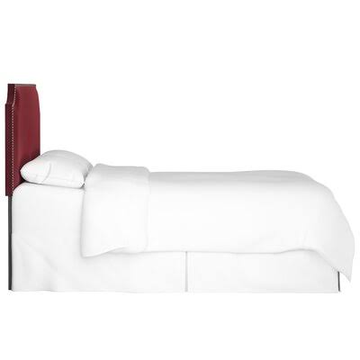Alamak Velvet Notched Nail Button Upholstered Panel Headboard Willa Arlo Interiors Size: Twin, Color: Berry