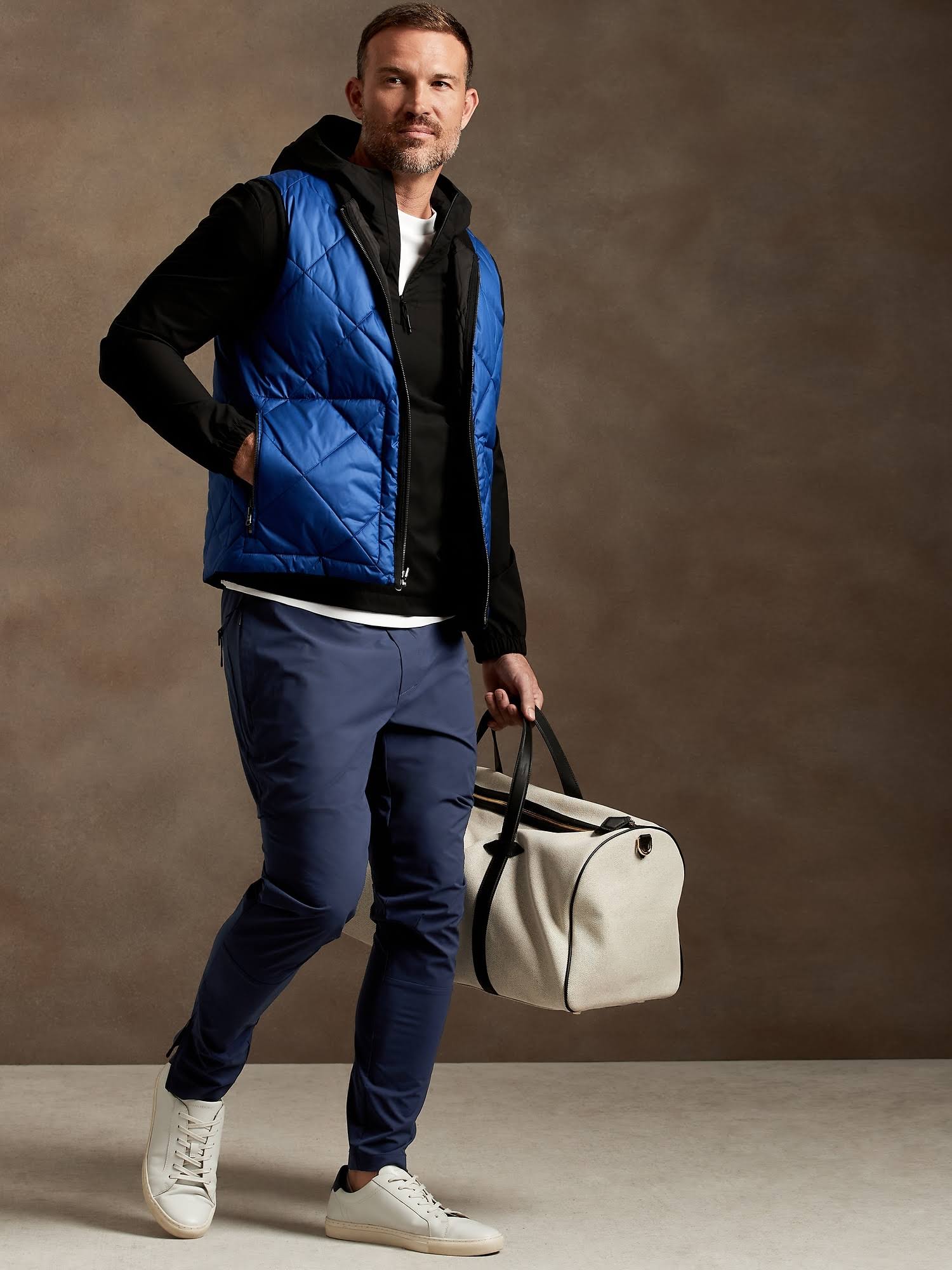 Banana Republic Men's BR Sport Motion Tech Jogger Ocean Blue Tall Size L