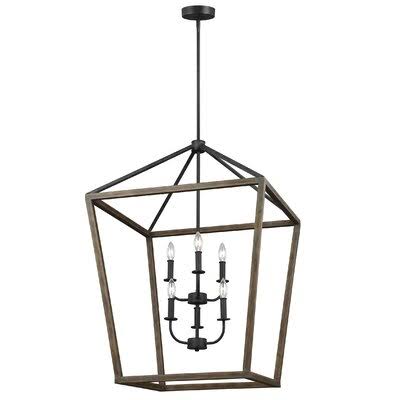 Natarsha 6 - Light Lantern Geometric Chandelier Birch Lane