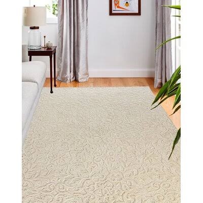 Naomi Floral Handmade Tufted Wool Ivory Area Rug Birch Lane Rug Size: Rectangle 3&6x22 x 5&6x22