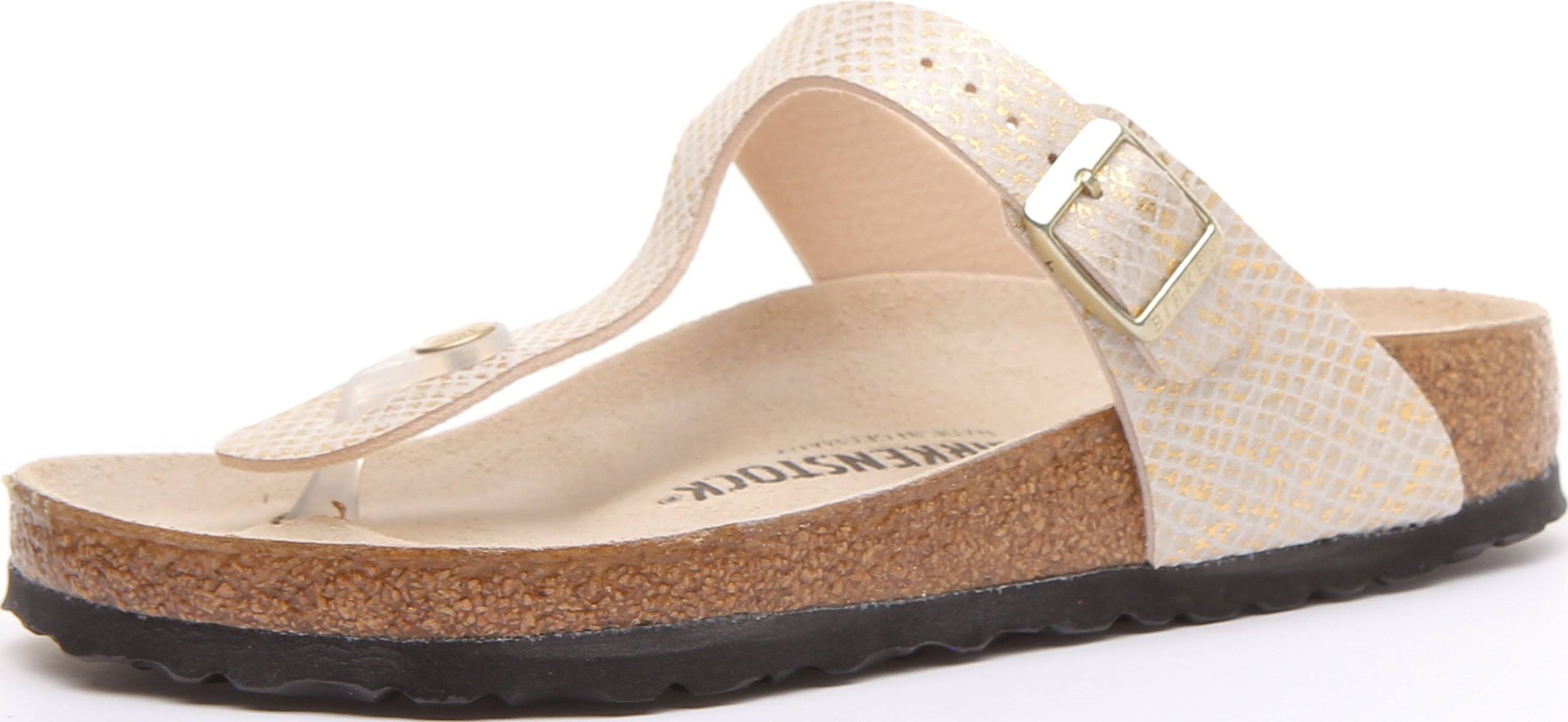 Birkenstock Gizeh Micro Fibre Women's Sandals - Shiny Python Eggshell
