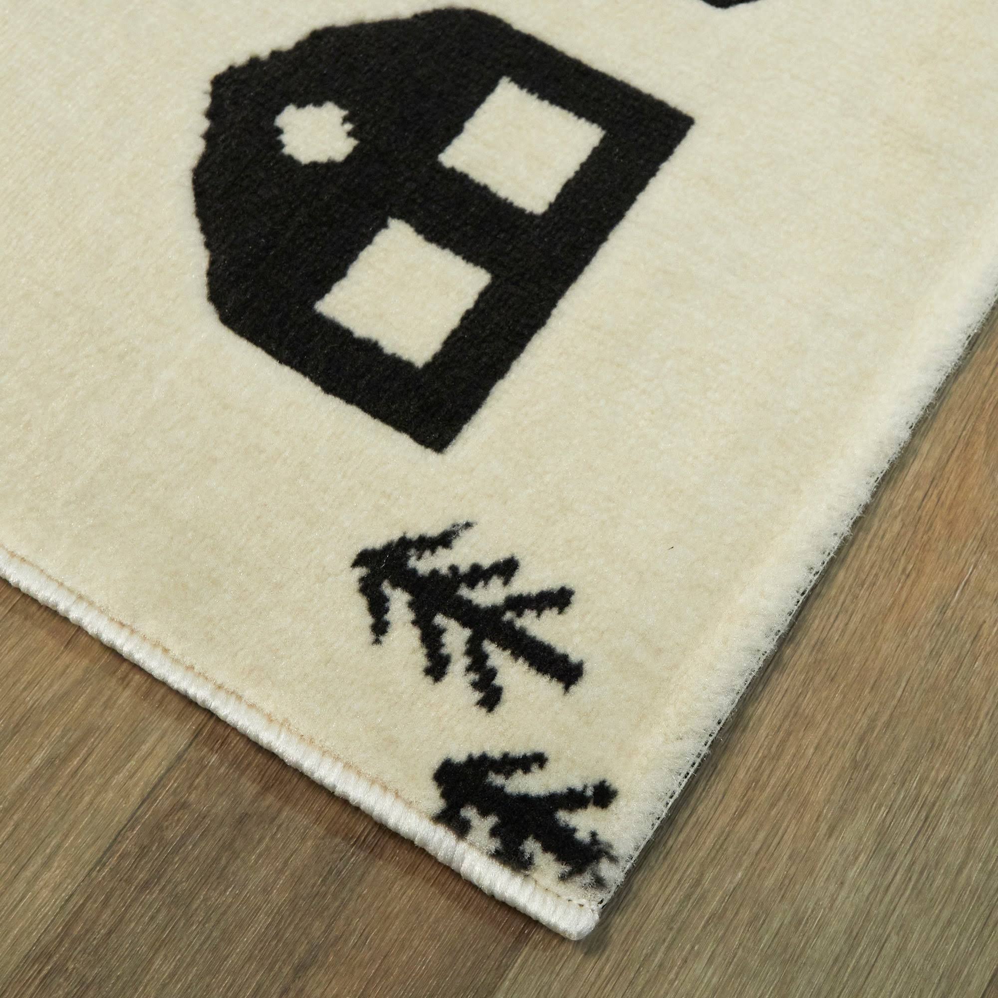 BALTA Train Town Cream 5 ft. x 7 ft. Kids Area Rug, Ivory