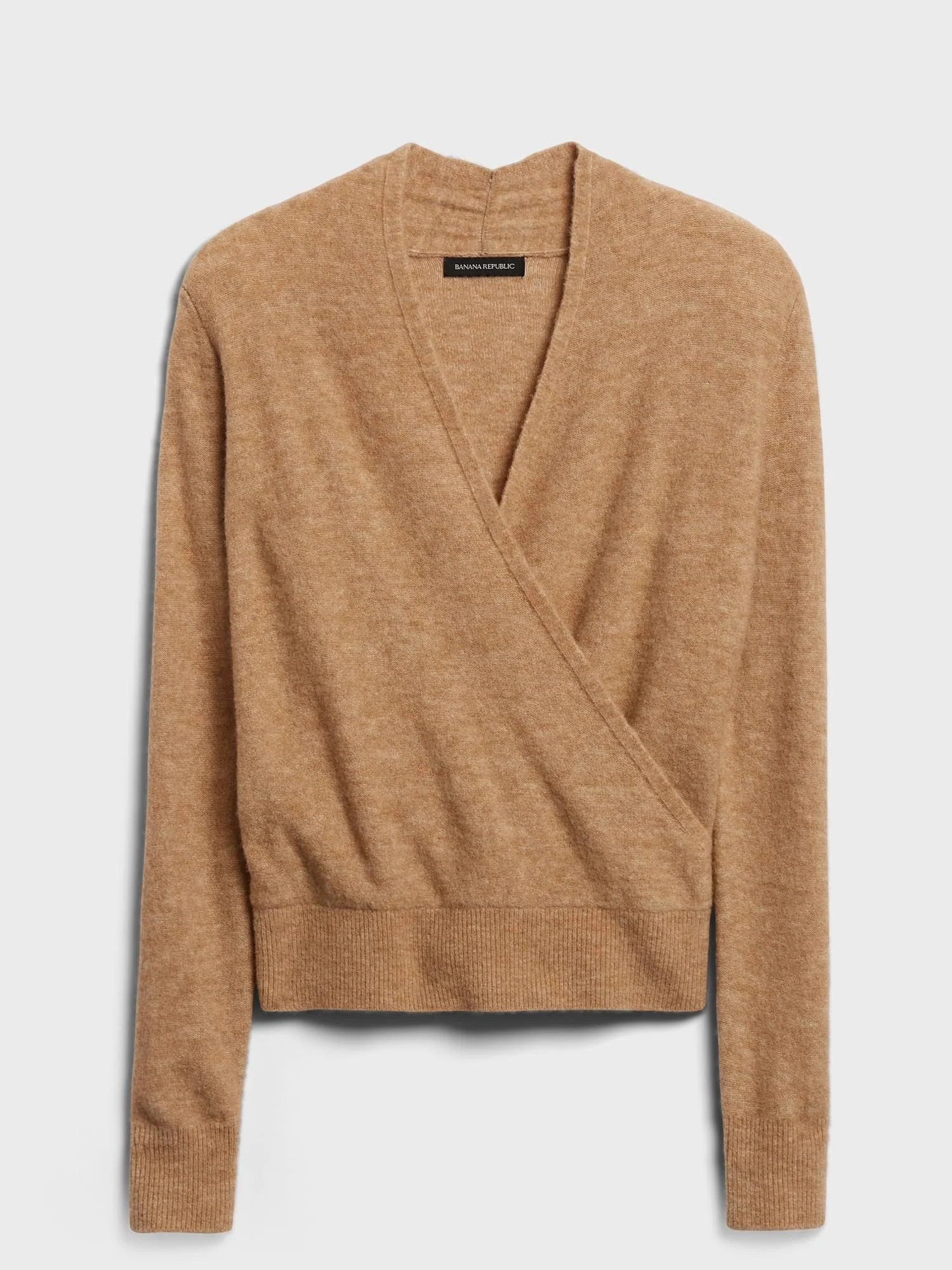 Banana Republic Women's Aire Wrap-Front Sweater Cool Beige Size L