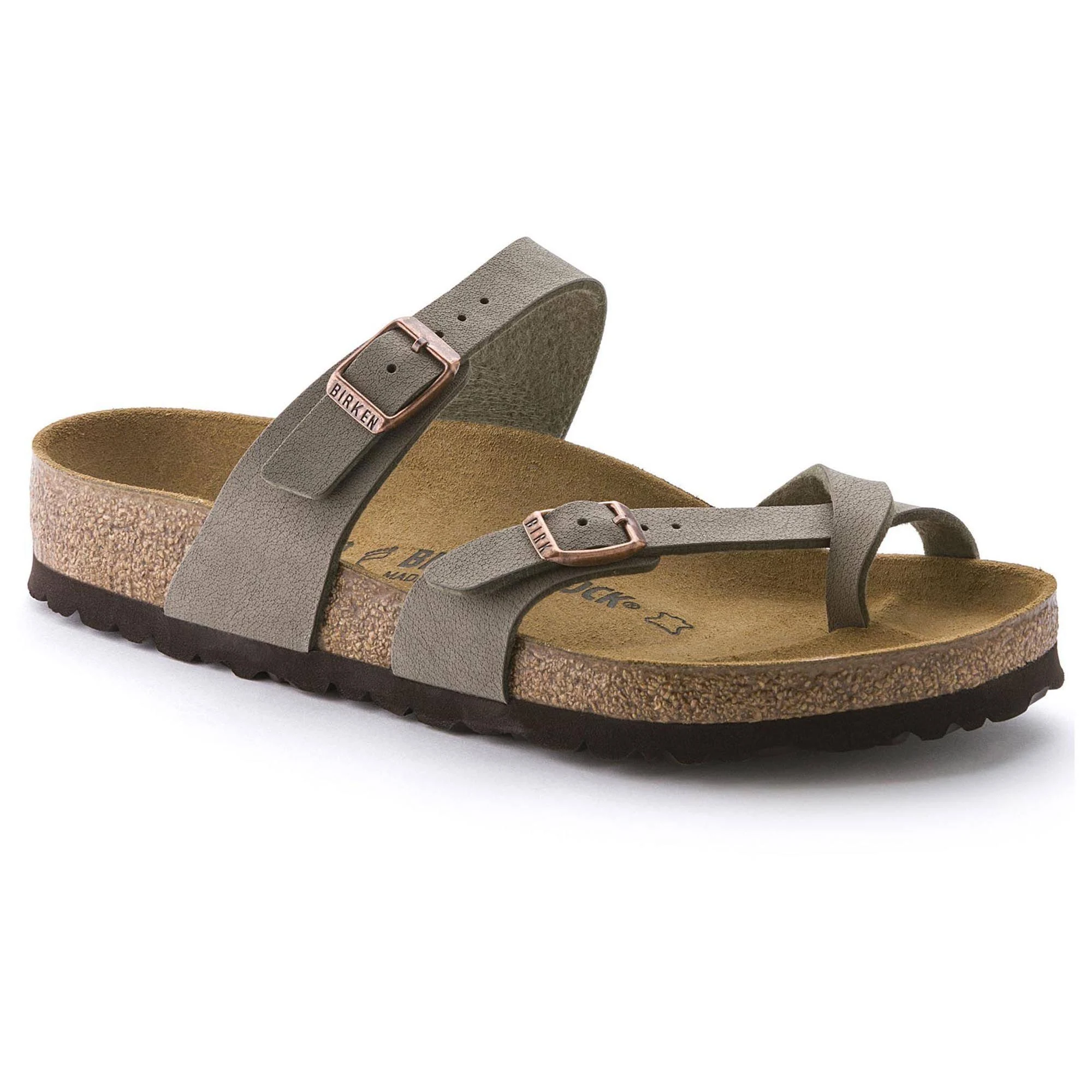 Birkenstock Mayari Birko Flor Nubuck Sandals - Stone