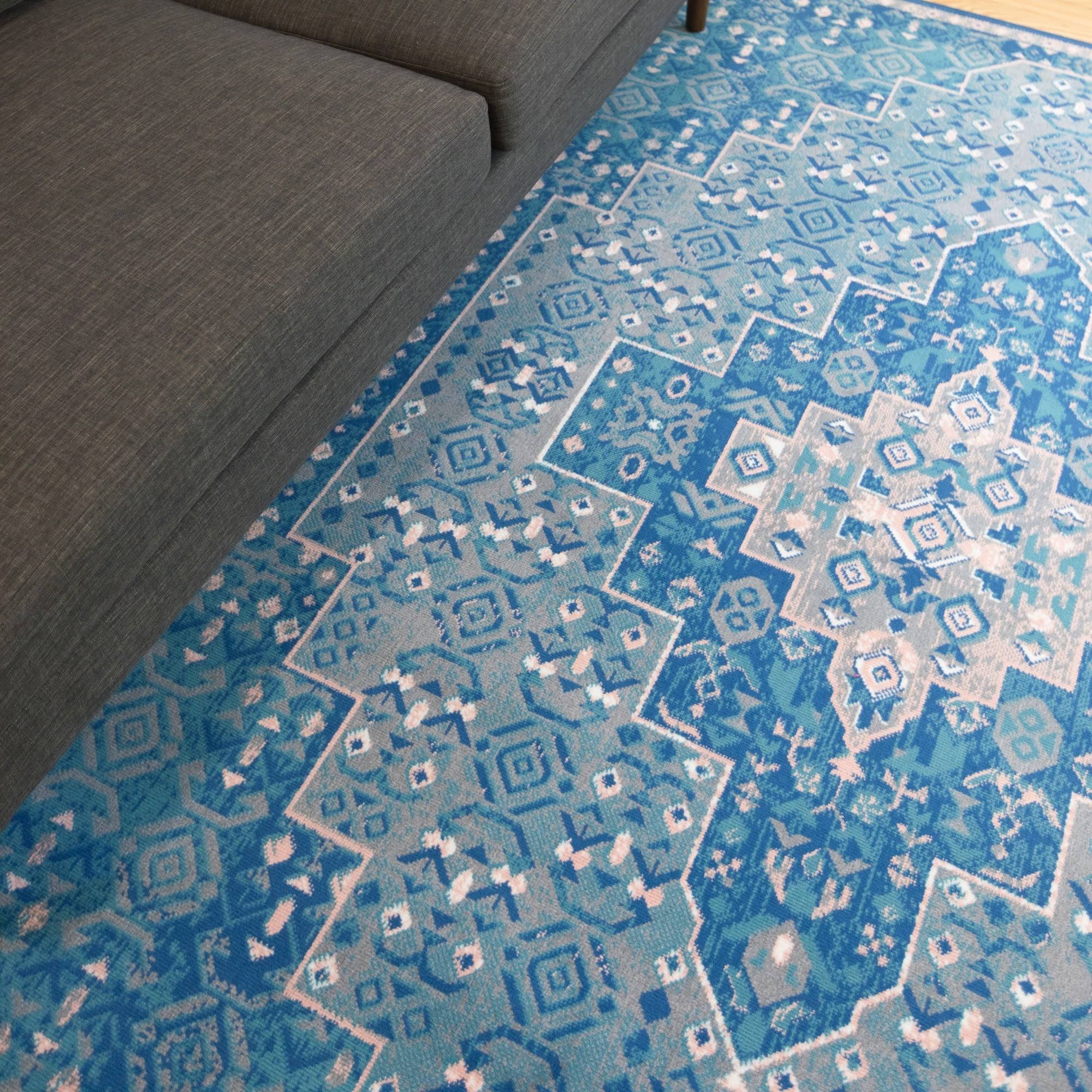 BALTA Semih Teal 5 ft. x 7 ft. Oriental Area Rug, Blue