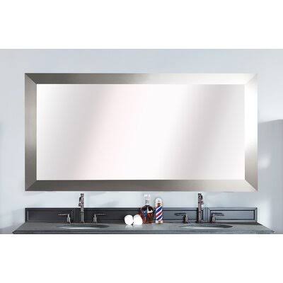 Fulk Industrial Modern & Contemporary Wall Mirror Birch Lane Size: 31.5x22 H x 72x22 W, Finish: Brushed Nickel