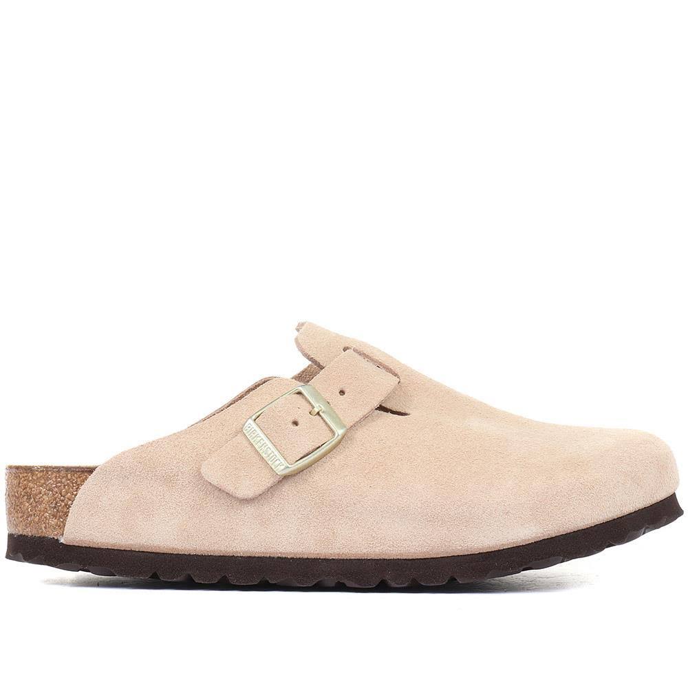 Birkenstock Women's Boston Soft Footbed Suede Clogs - Beige / US 05
