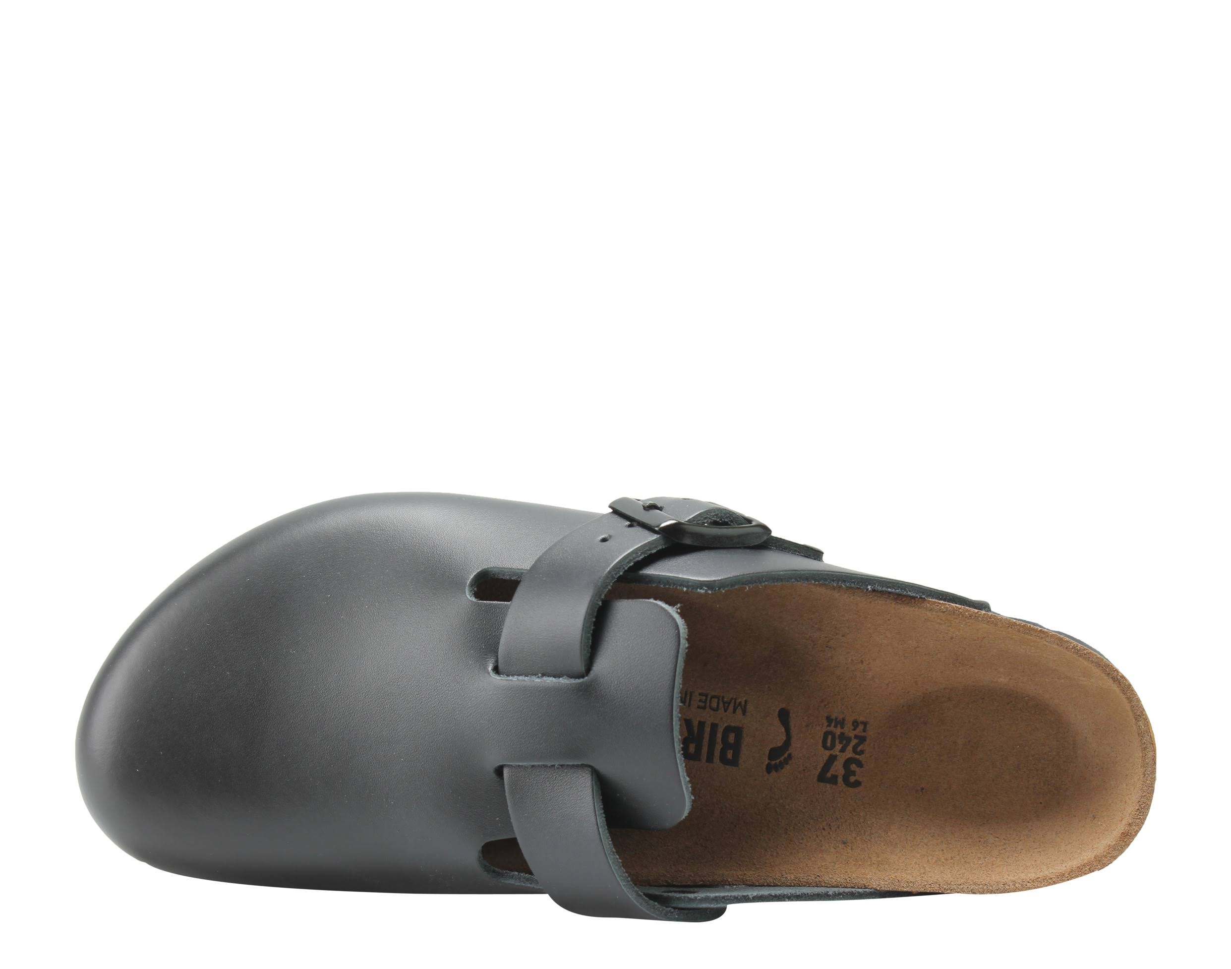 Birkenstock Boston Shoes Natural Leather Black