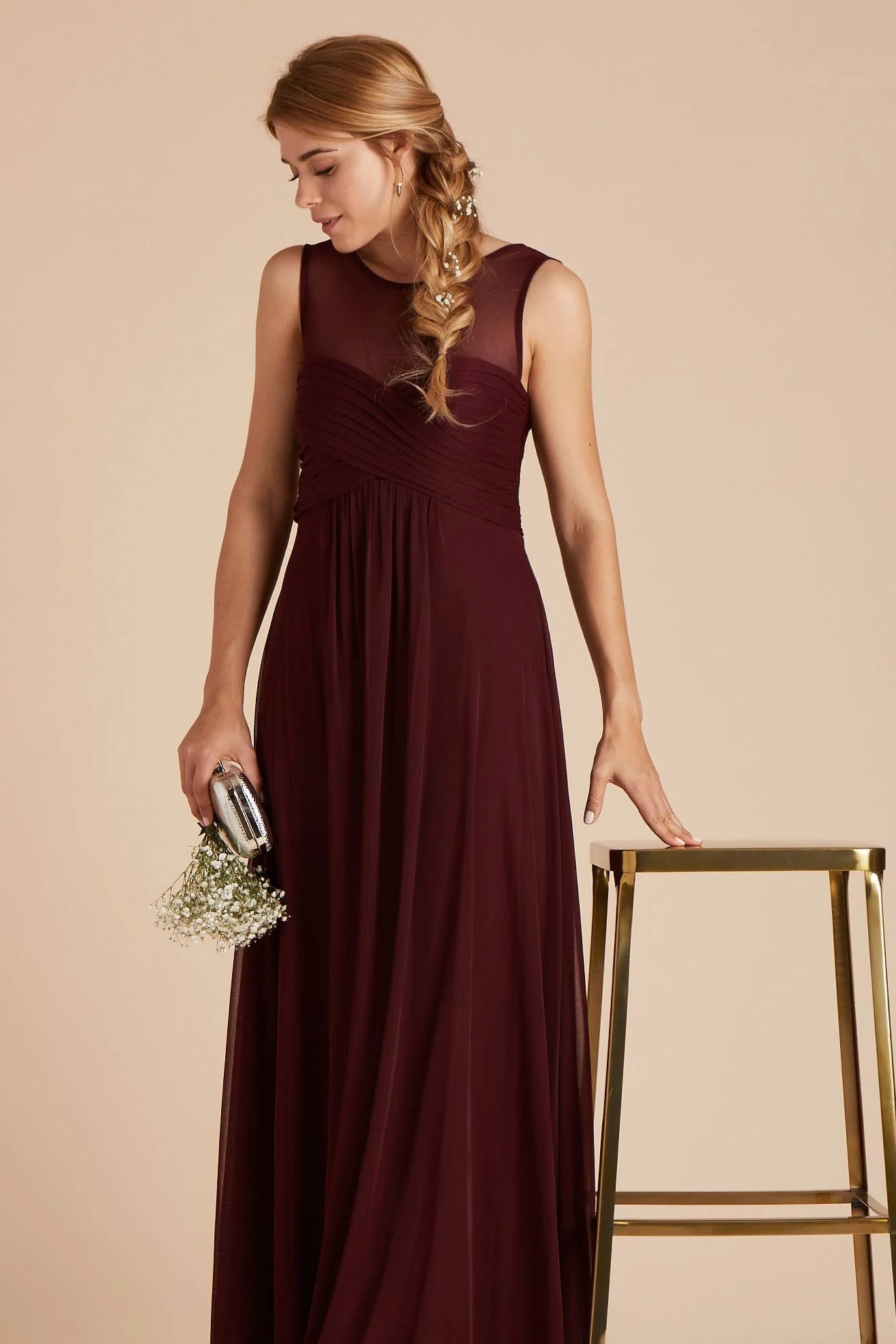 Birdy Grey Ryan Bridesmaid Dress in Cabernet S / Cabernet