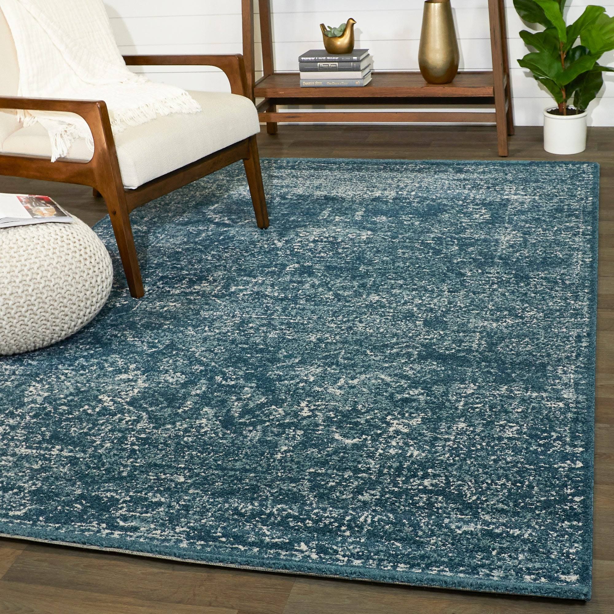 BALTA Finn Blue 5 ft. x 7 ft. Overdyed Persian Area Rug