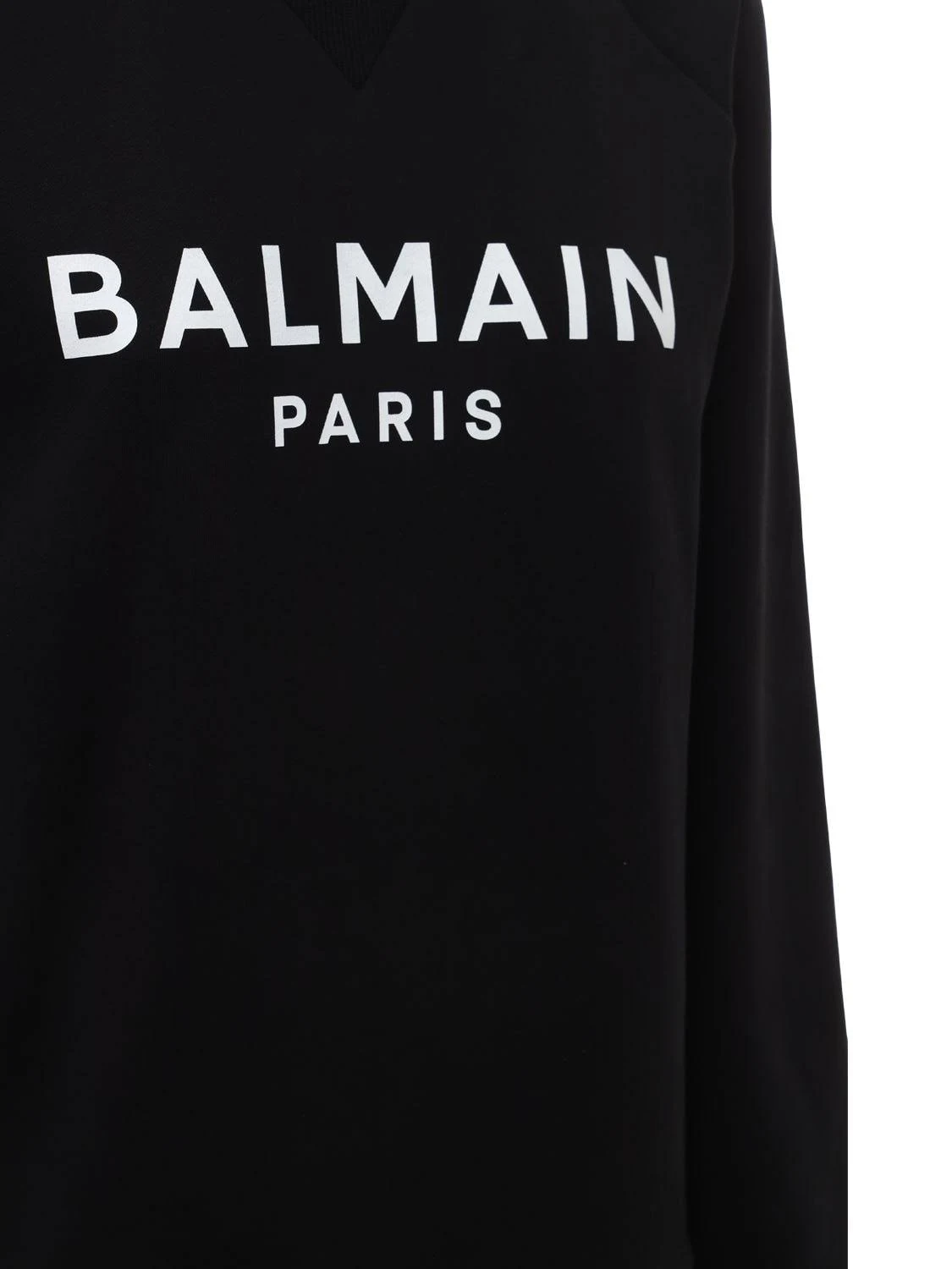 Balmain Logo Cotton Jersey Sweatshirt - Black - Sweatshirts