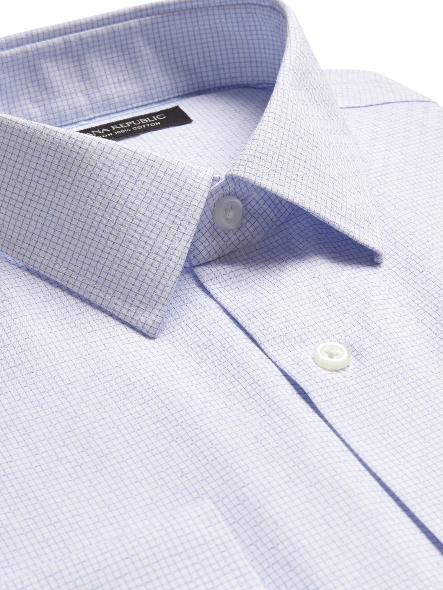 Banana Republic Men's Slim-Fit Non-Iron Dress Shirt Light Blue Size L