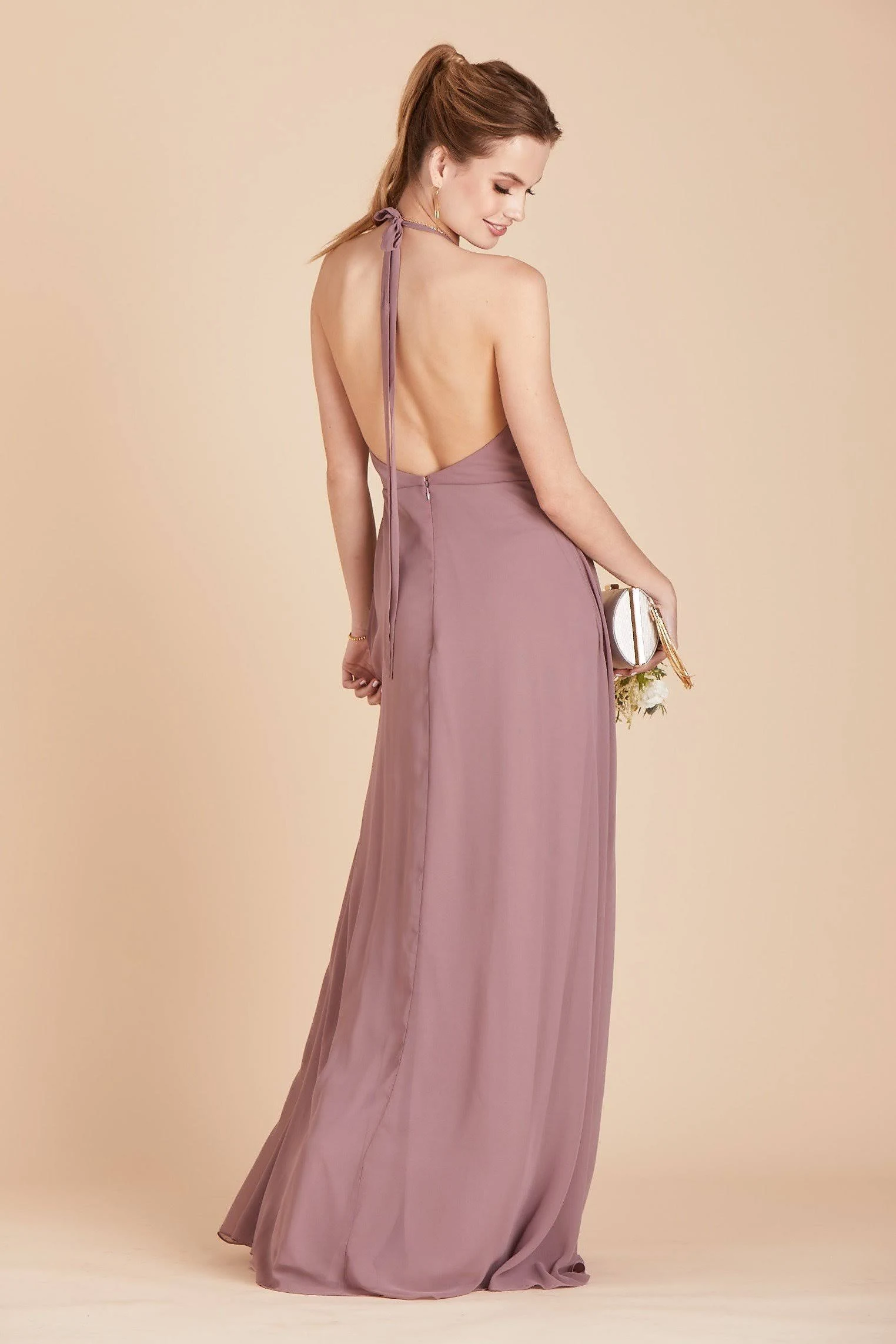 Birdy Grey Moni Convertible Chiffon Bridesmaid Dress in Dark Mauve Xs / Dark Mauve