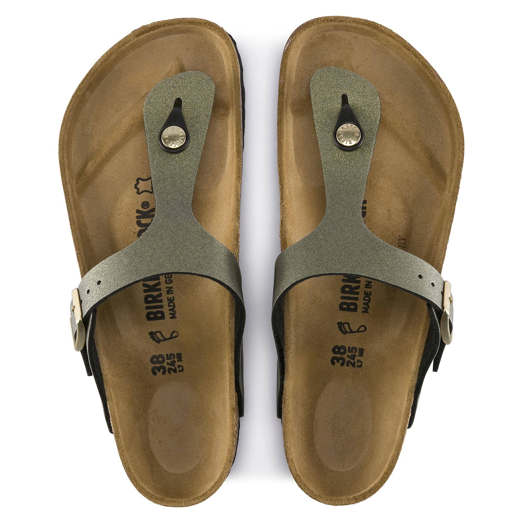 Birkenstock Women's Gizeh Thong Sandal Icy Metallic Stone Gold BF 36 R