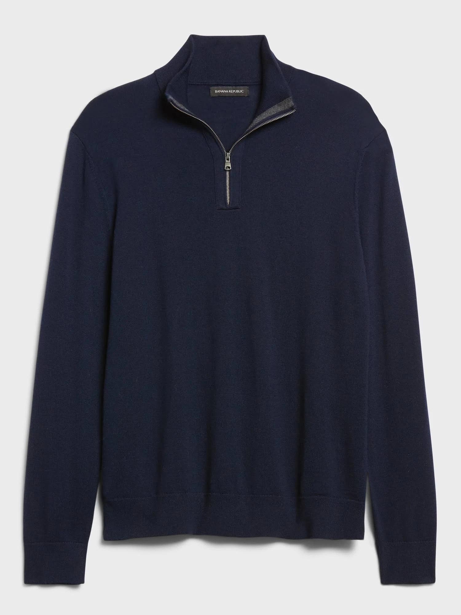 Banana Republic Men's Merino Half-Zip Sweater Navy Size XL