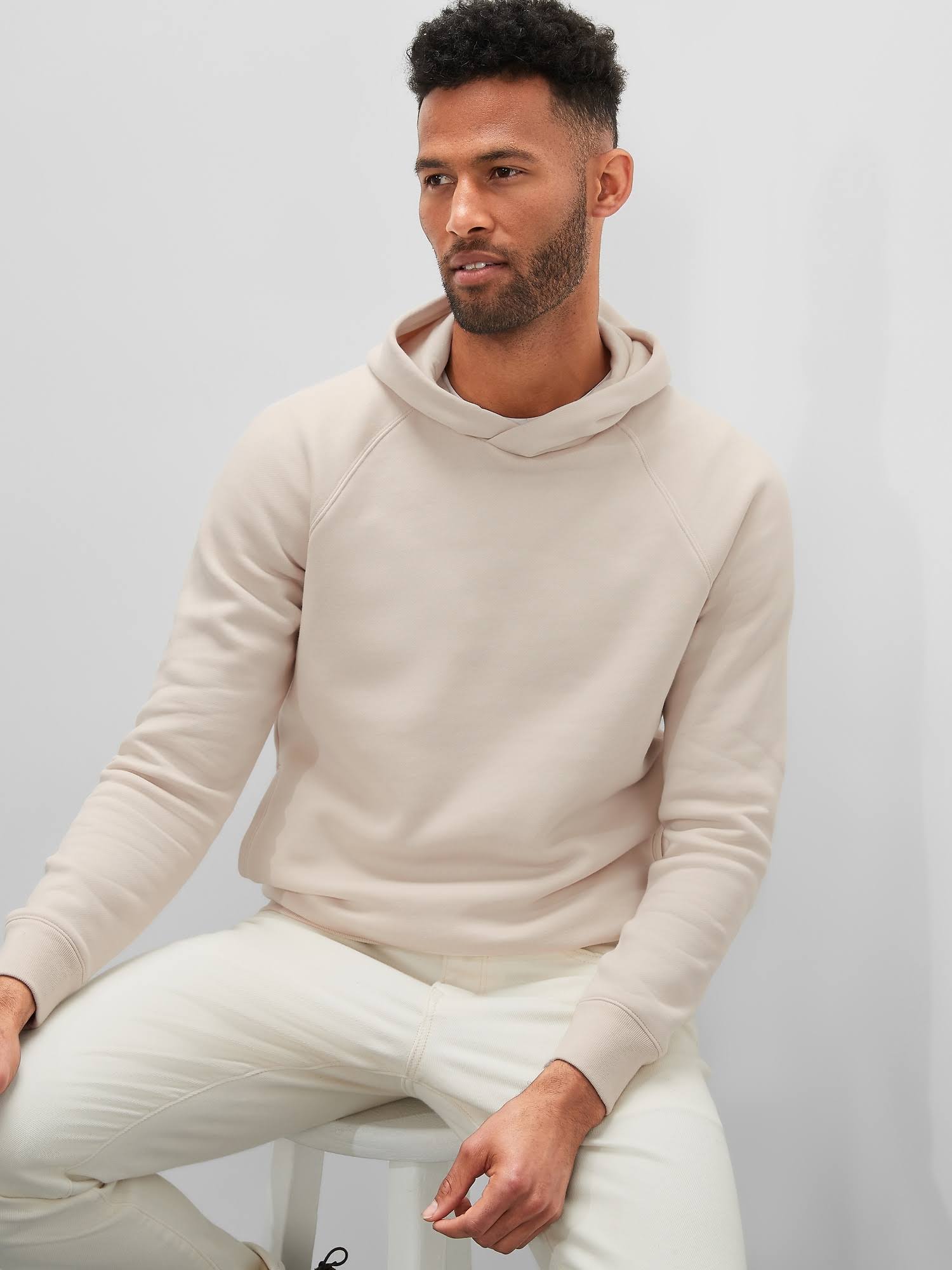 Men's Soft Fleece Hoodie Cream