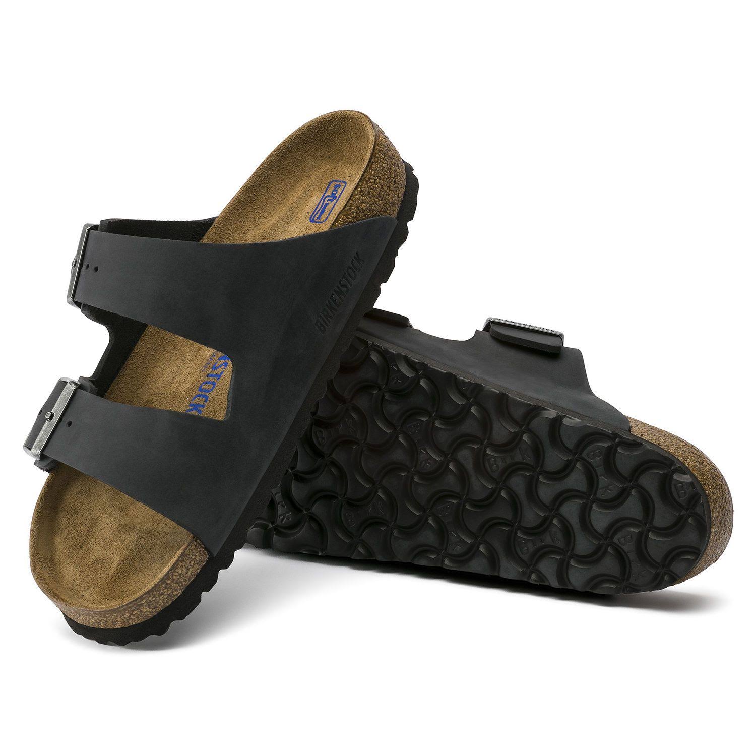 Birkenstock Arizona Soft Footbed Sandal - 45 - Black Oiled Leather