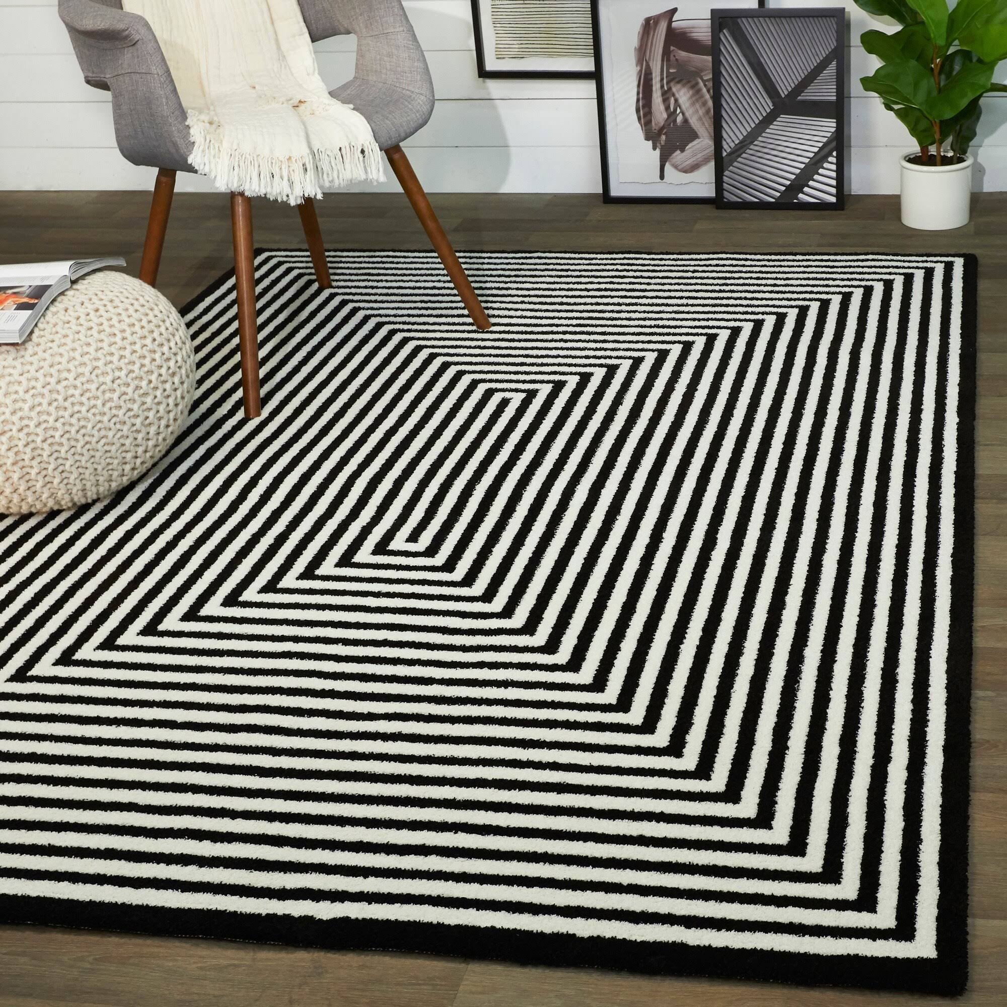 BALTA Hamilton Black 5 ft. x 7 ft. Contemporary Area Rug