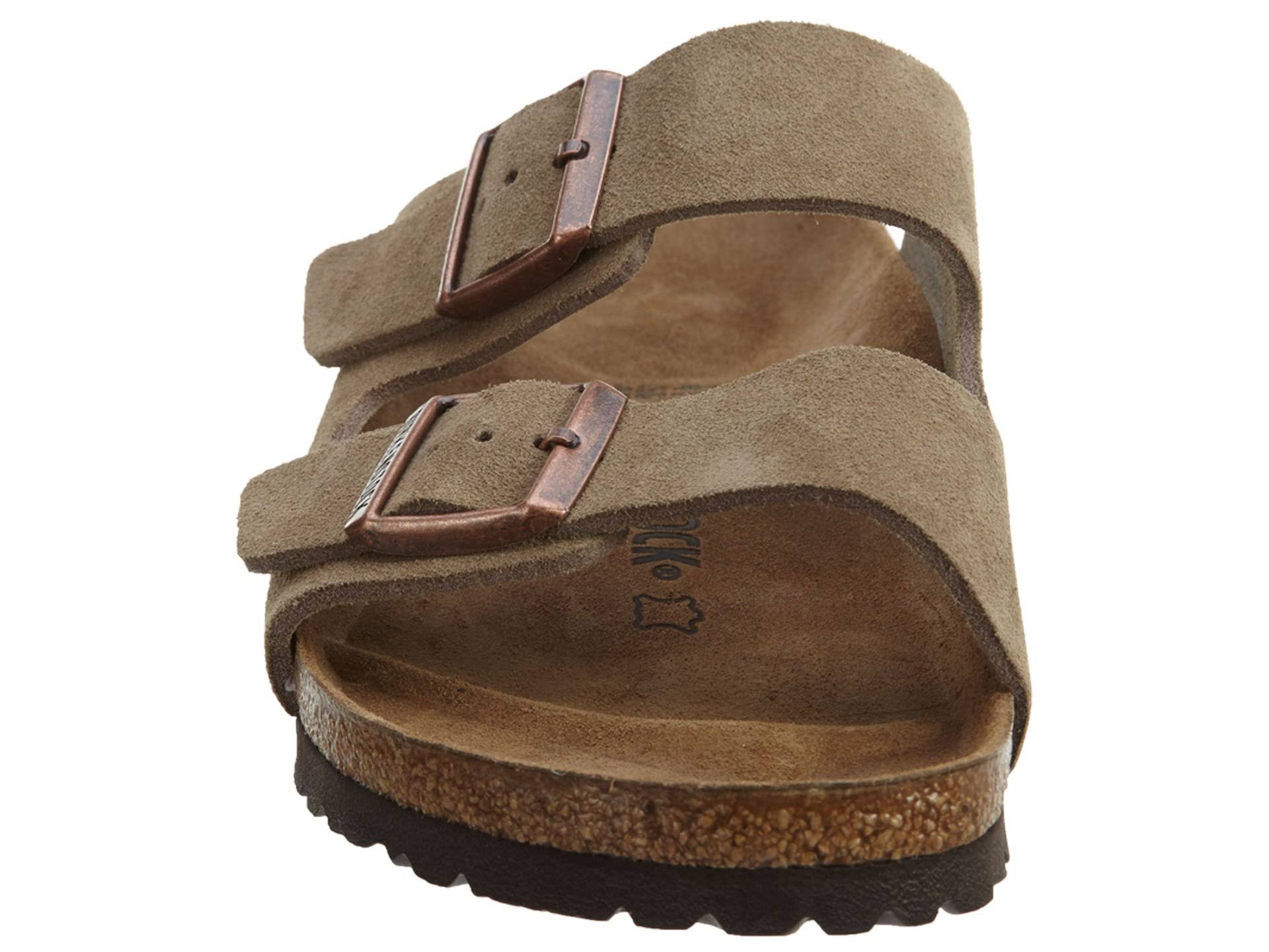 Birkenstock Men's Arizona Suede Narrow Sandals,Taupe, 9.5
