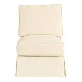 Davenport Armless Club Chair Slipcover Only - stocked Everyday 10oz Linen Natural - Ballard Designs