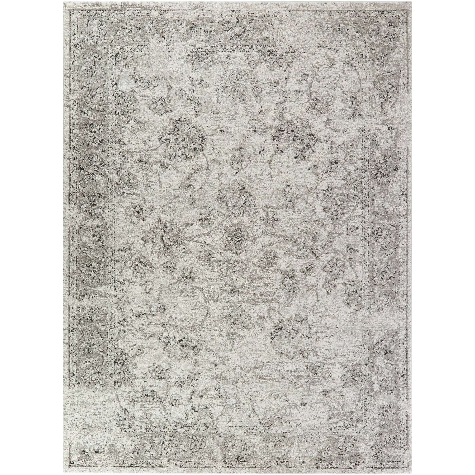 Casteau Distressed Oriental Area Rug - 2' x 7' Runner - Medium Grey