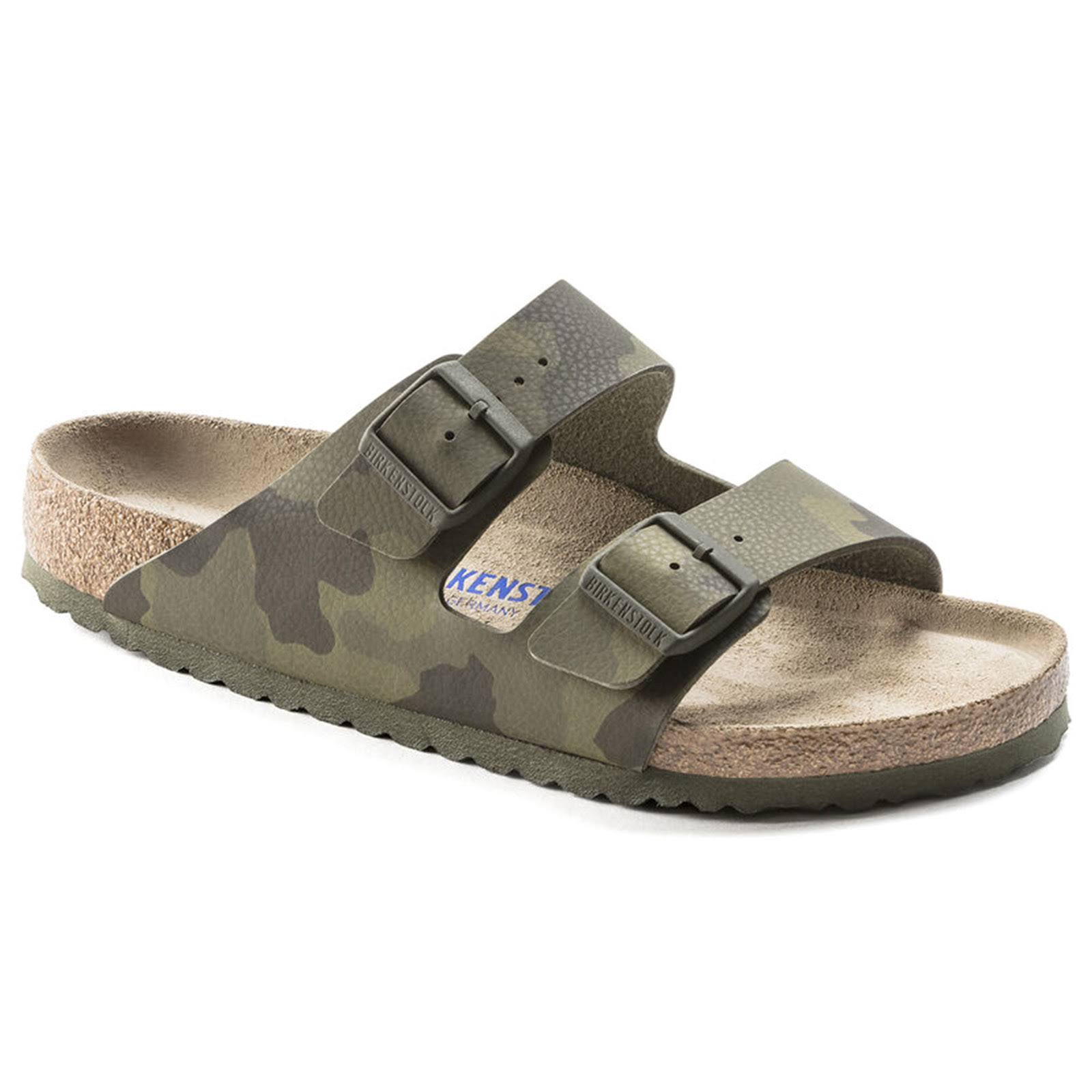 Birkenstock Arizona Camouflage-Print Leather Sandals - Green