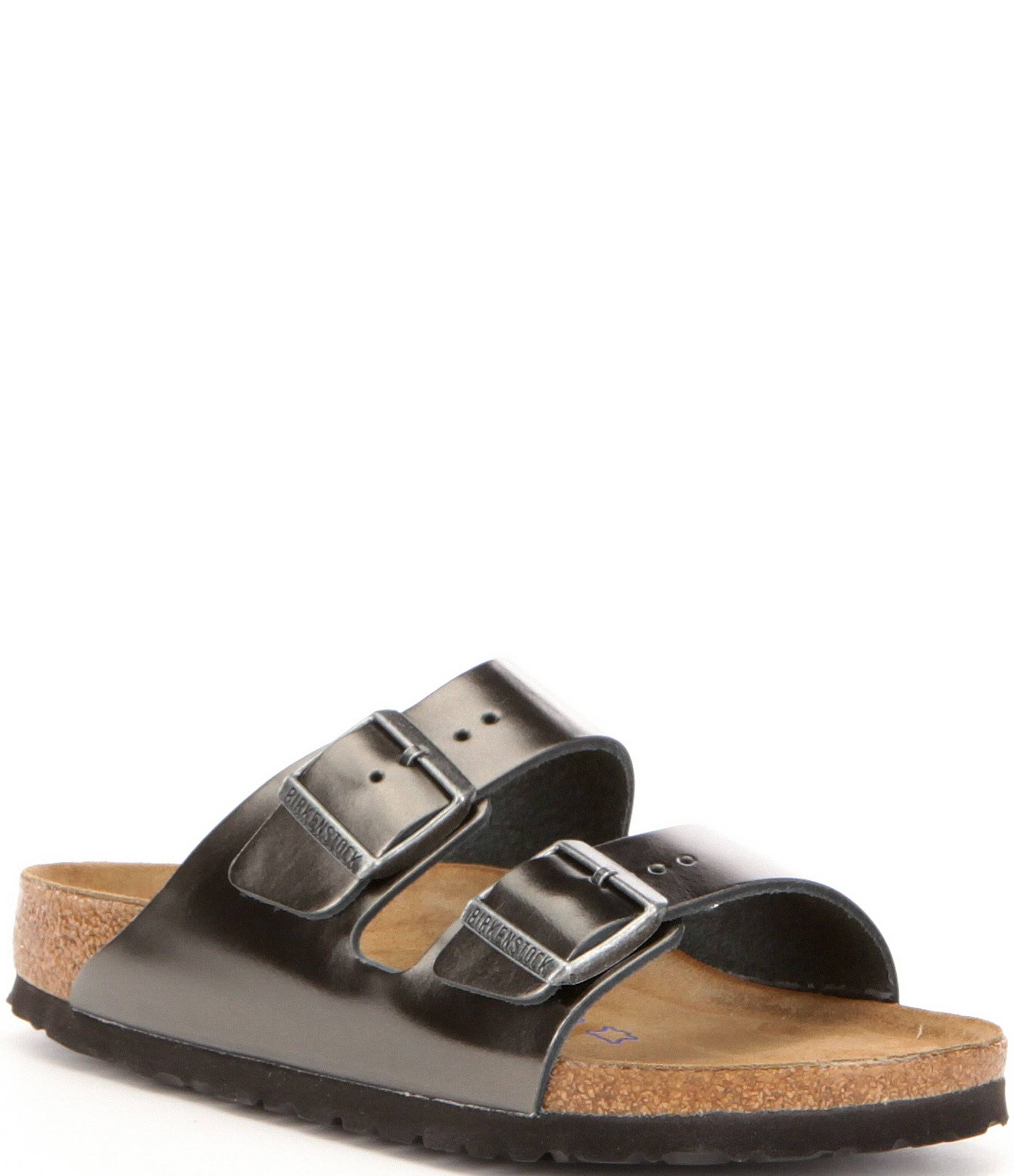 Birkenstock Arizona Soft Footbed Sandal, Metallic Anthracite, Size 40