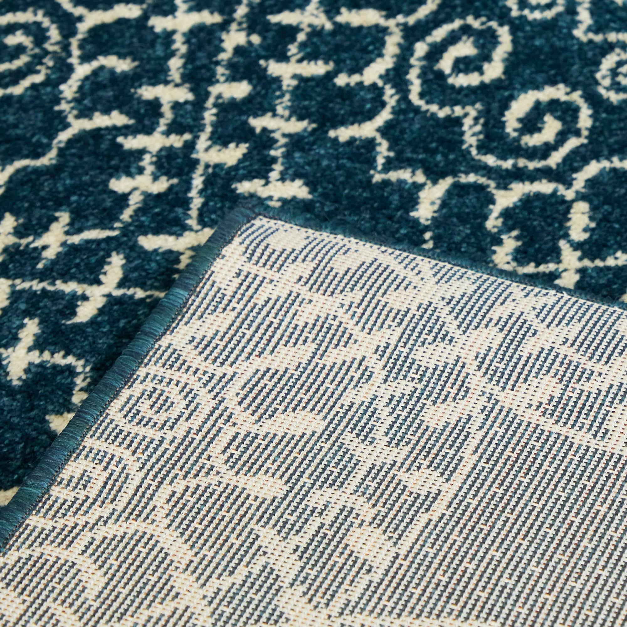 BALTA Cooper Teal 5 ft. x 7 ft. Clover Medallion Area Rug, Blue