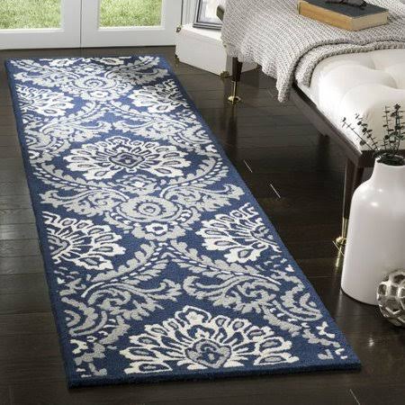 Darby Home Co Bevis Hand-Tufted Wool Navy Area Rug, Size: Runner 2&3x22 x 8&, Blue