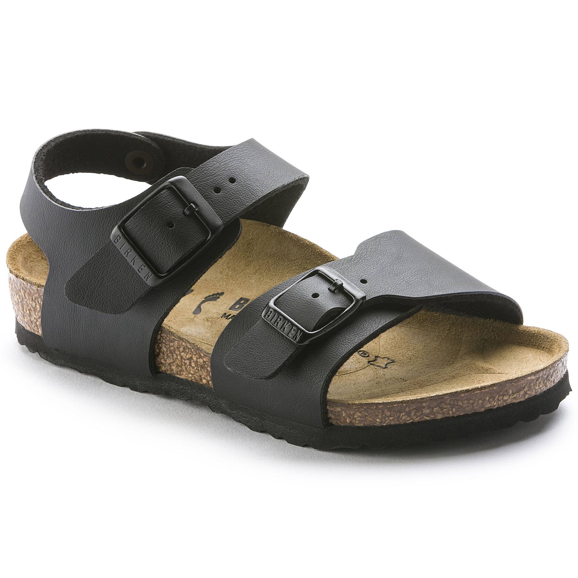 Birkenstock New York Birko Flor Narrow Kids Sandals - Black