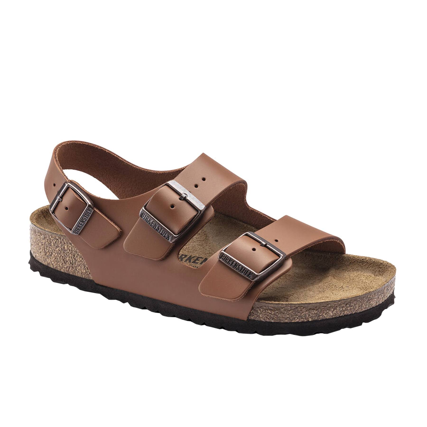 Birkenstock Milano BS Natural Leather Mens Sandals - Ginger Brown