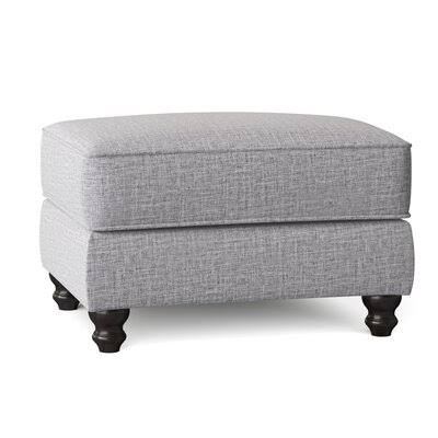Birch Lane Huxley 31x22 Rectangle Standard Ottoman Body Fabric: Zula Pumice, Leg Color: Black Walnut