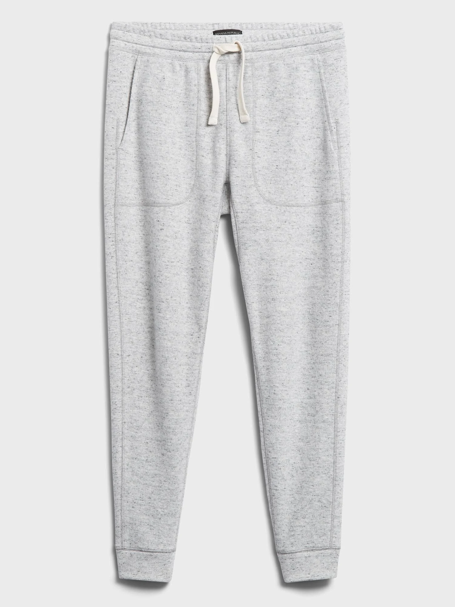 Banana Republic Men's Brushed Waffle-Knit Jogger Light Gray Size M