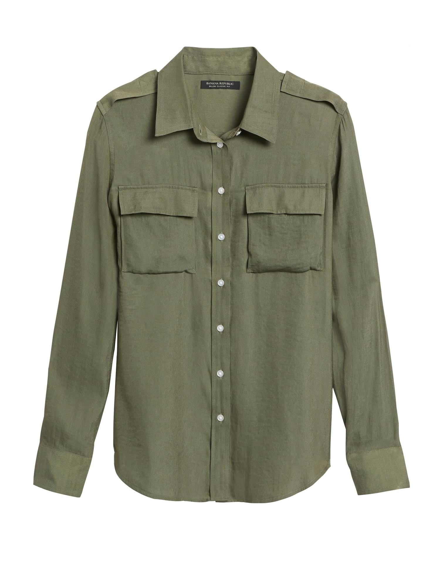Banana Republic Women's Dillon Classic-Fit Utility Shirt Flight Jacket Green Size L