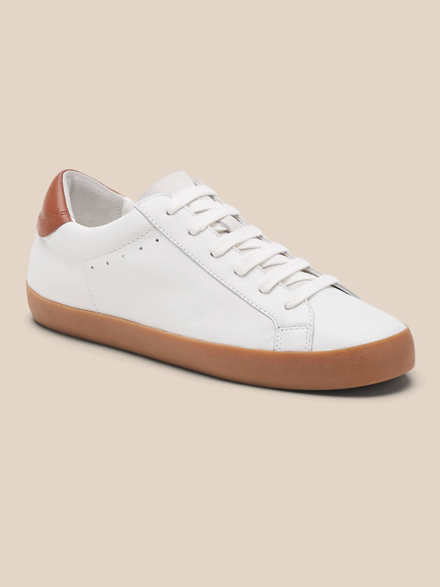 Banana Republic Women's Essential Sneaker Warm White Leather Size 11