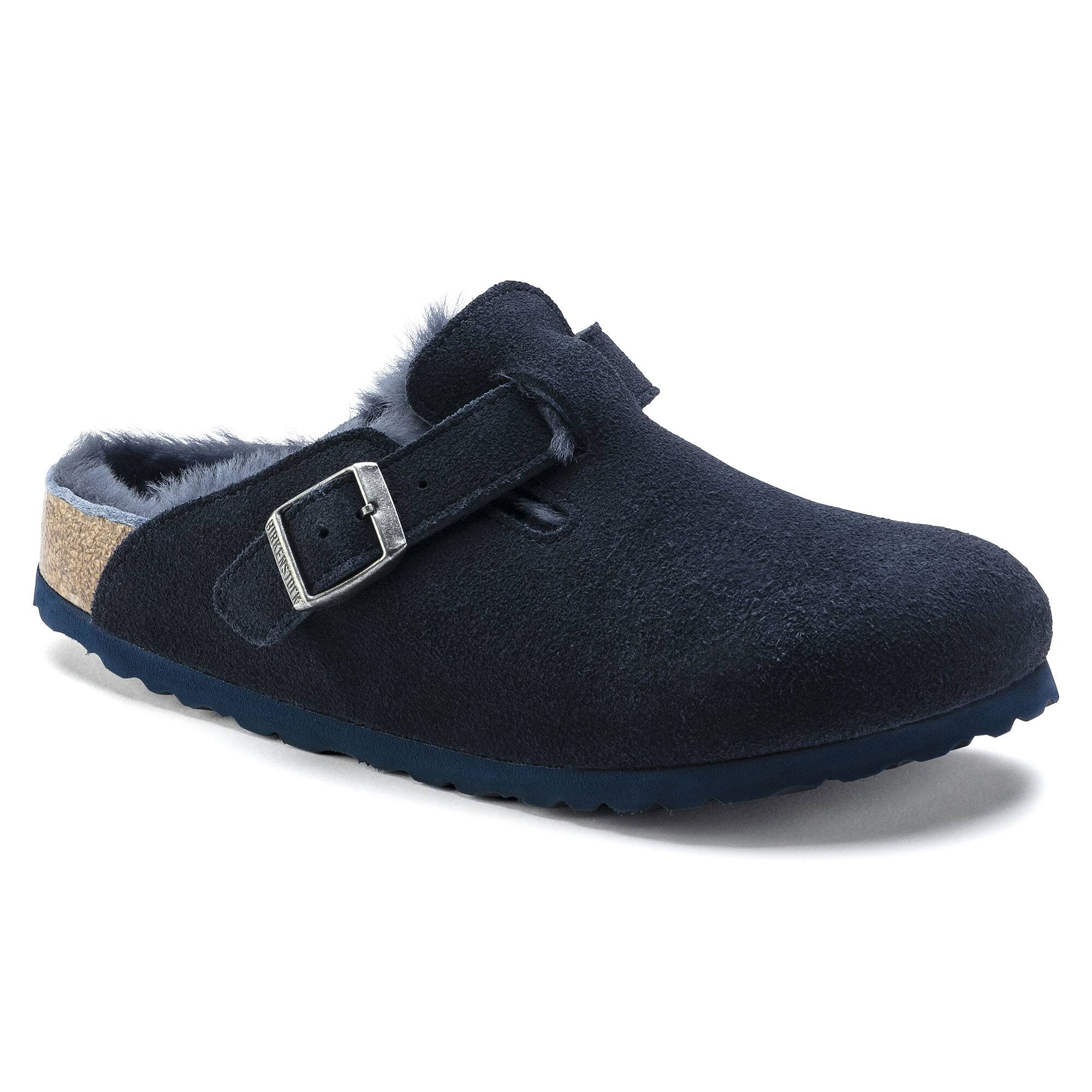 Birkenstock Boston Shearling Suede Leather Night Clogs