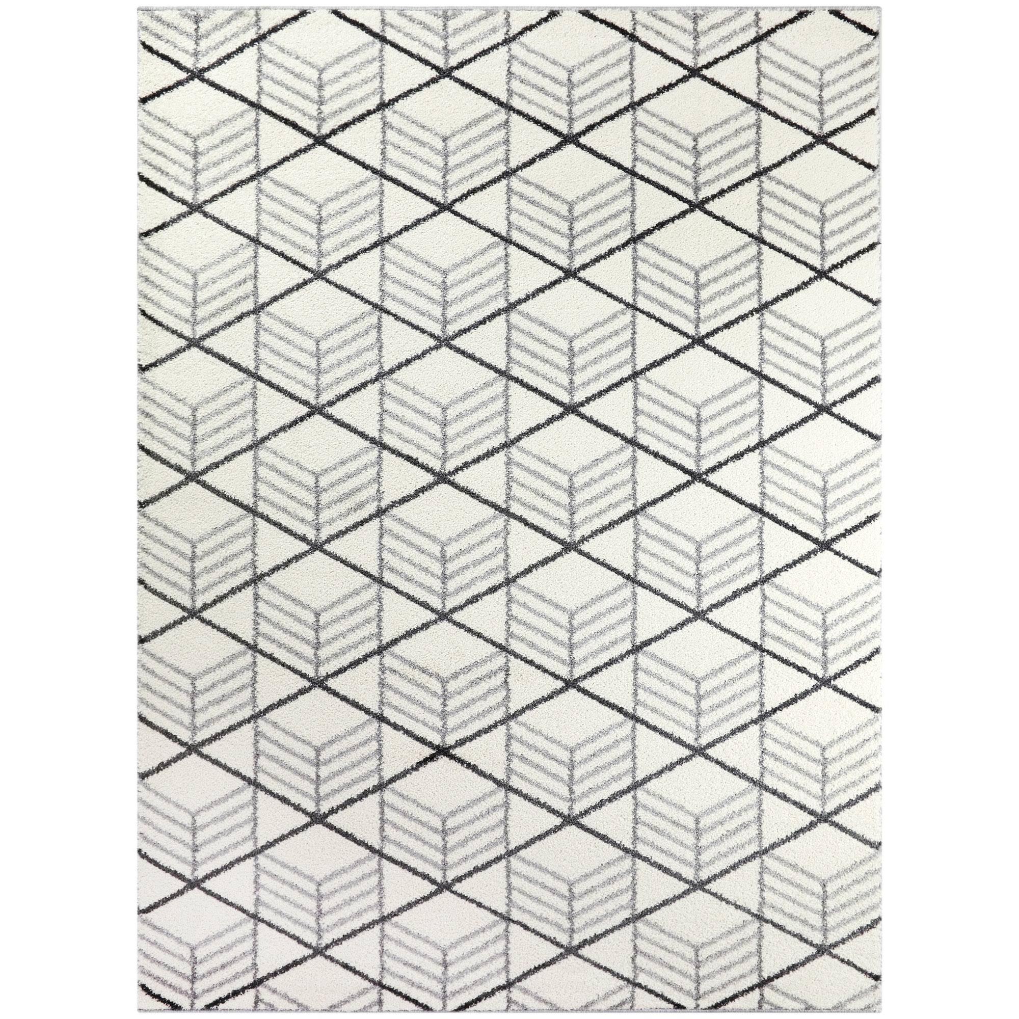 BALTA Matheson White 8 ft. x 10 ft. Modern Trellis Area Rug