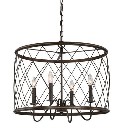 Hephzibah 4-Light Drum Pendant Size: 20x22 H x 23x22 W x 23x22 D