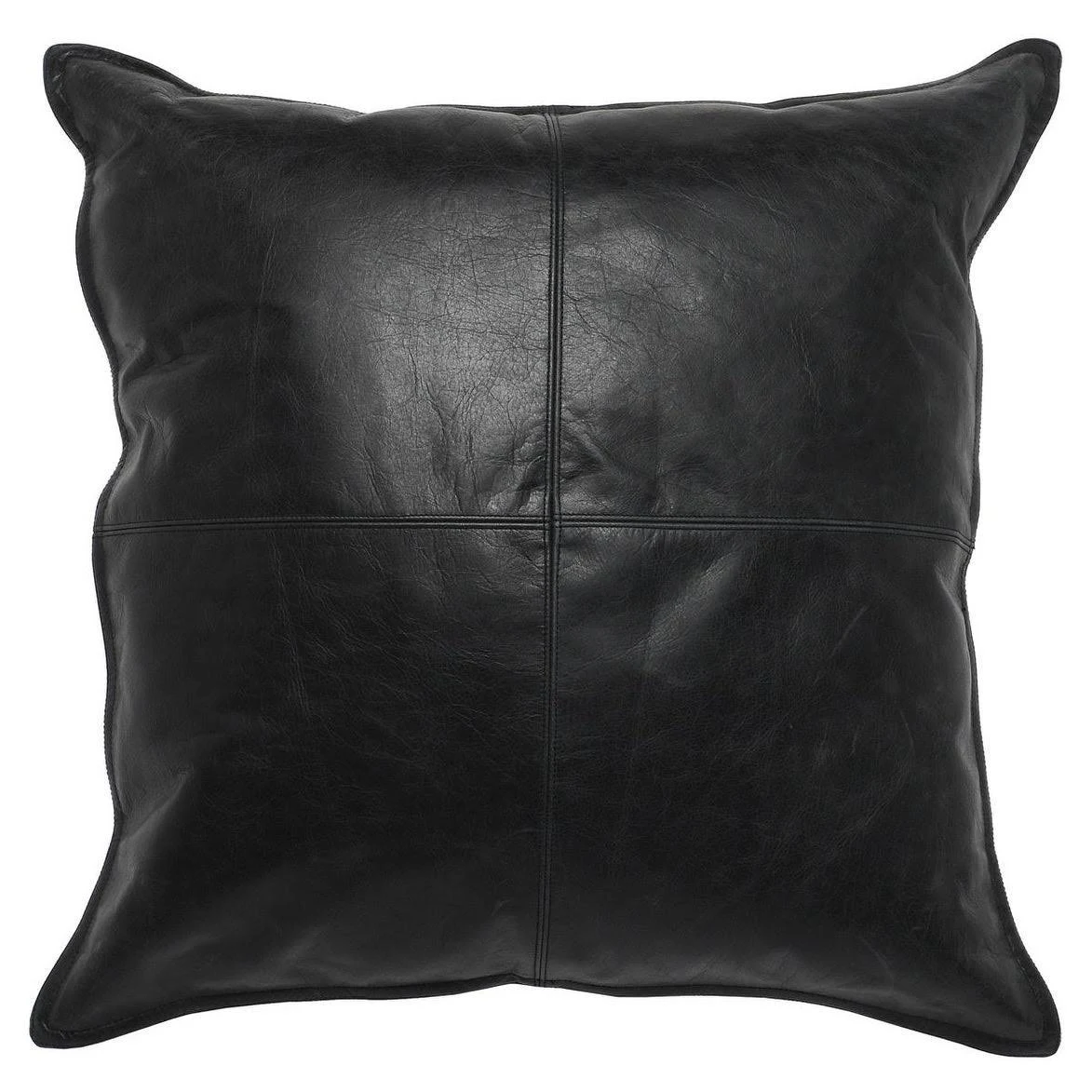 Strick & Bolton Lindi Leather 22-inch Throw Pillow (Black)