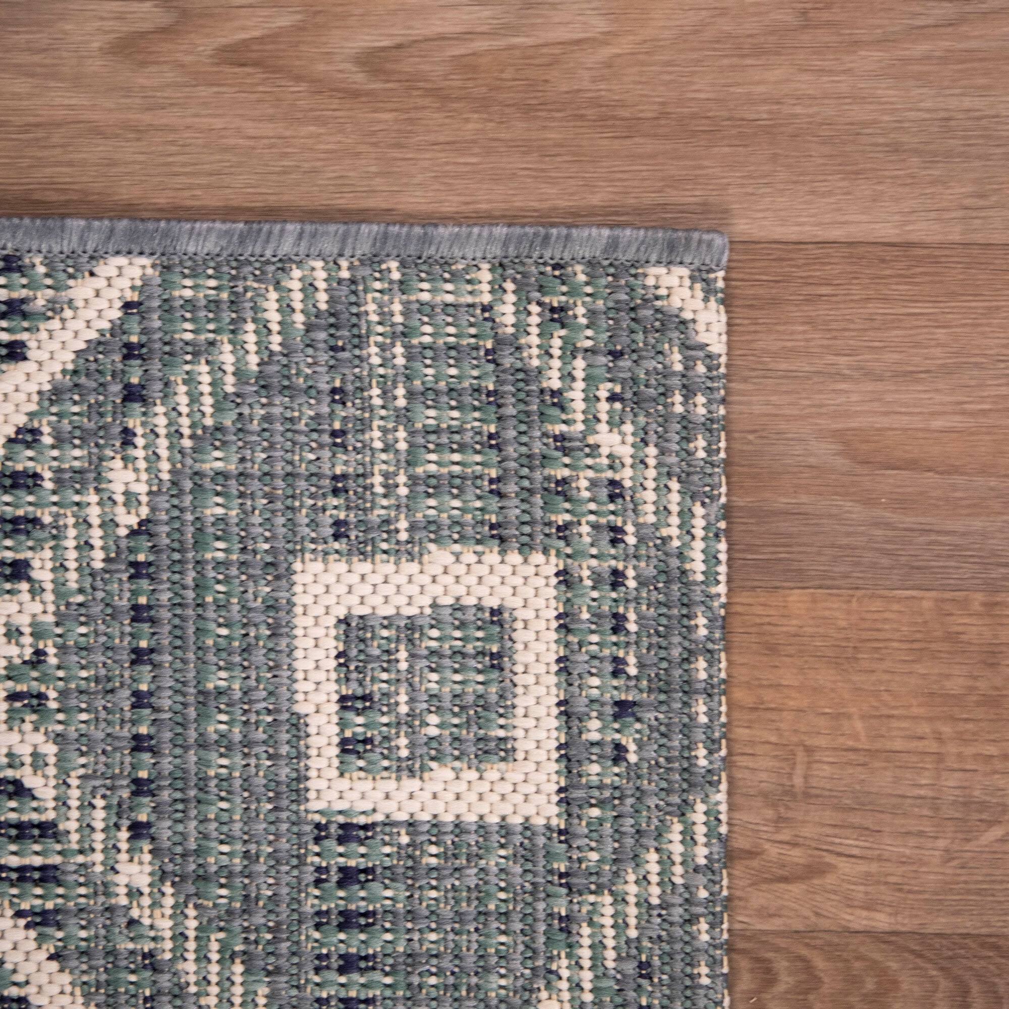 Annika Trellis Indoor/Outdoor Area Rug - 5&3x22 x 7& - Blue