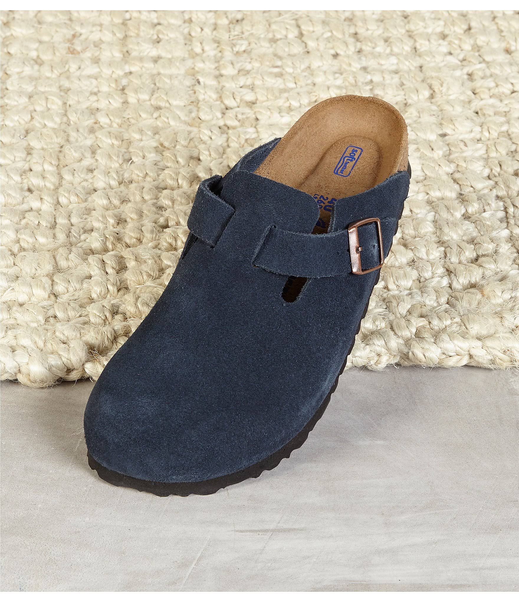 Birkenstock Boston Soft Footbed - Navy Suede