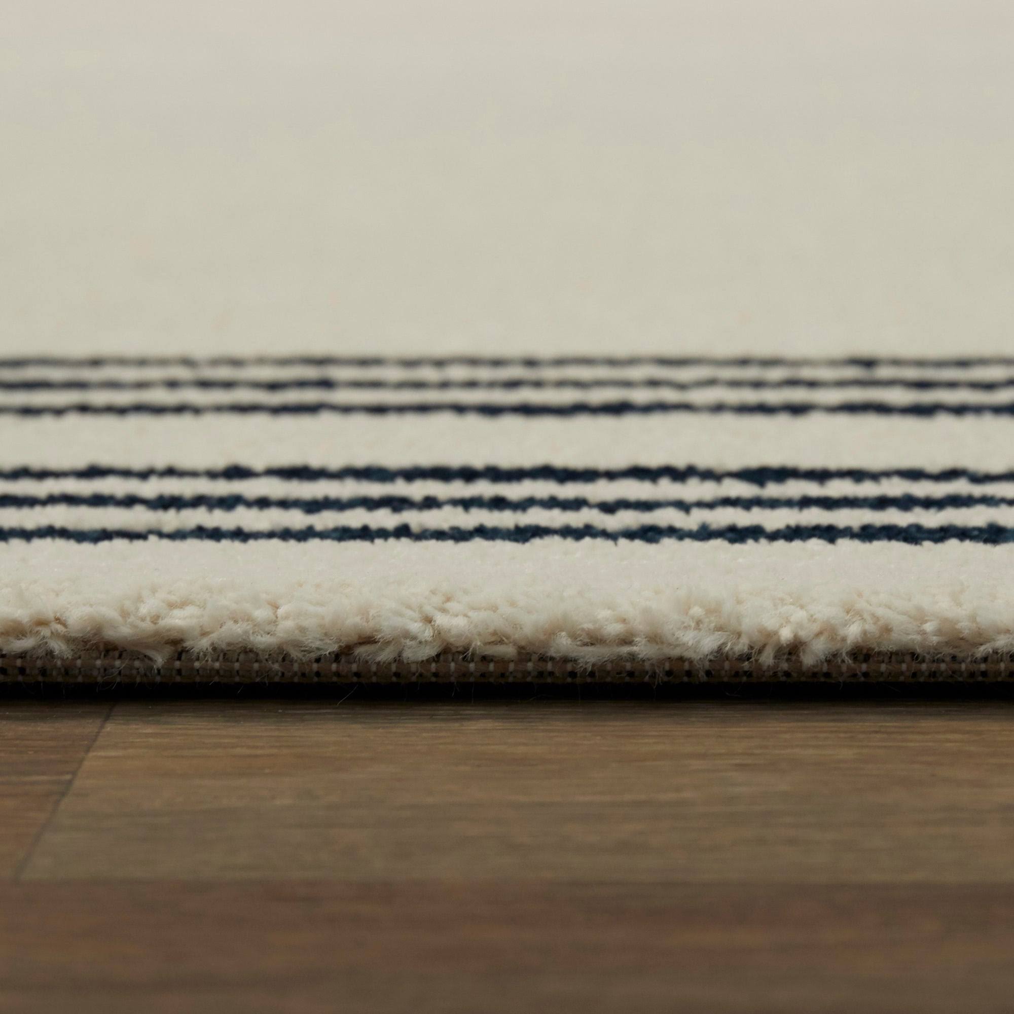 BALTA Bowien Navy 5 ft. x 7 ft. Border Area Rug, Blue