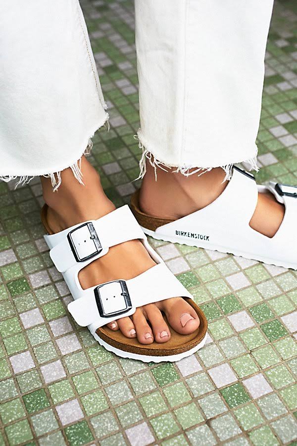 Arizona Birkenstock Sandals by Birkenstock at Free People, White, EU 38