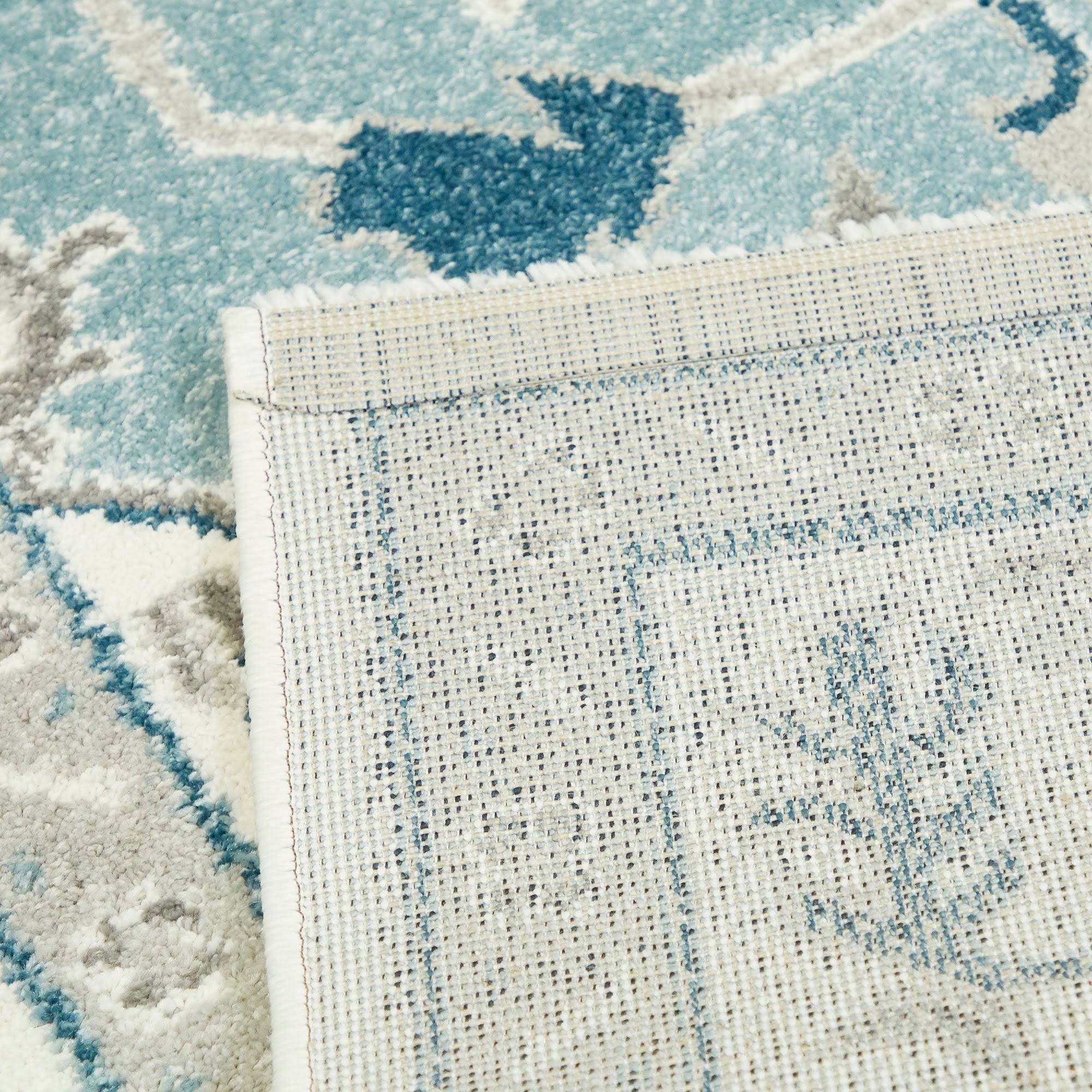 BALTA Luna Light Blue 5 ft. x 7 ft. Persian Medallion Area Rug