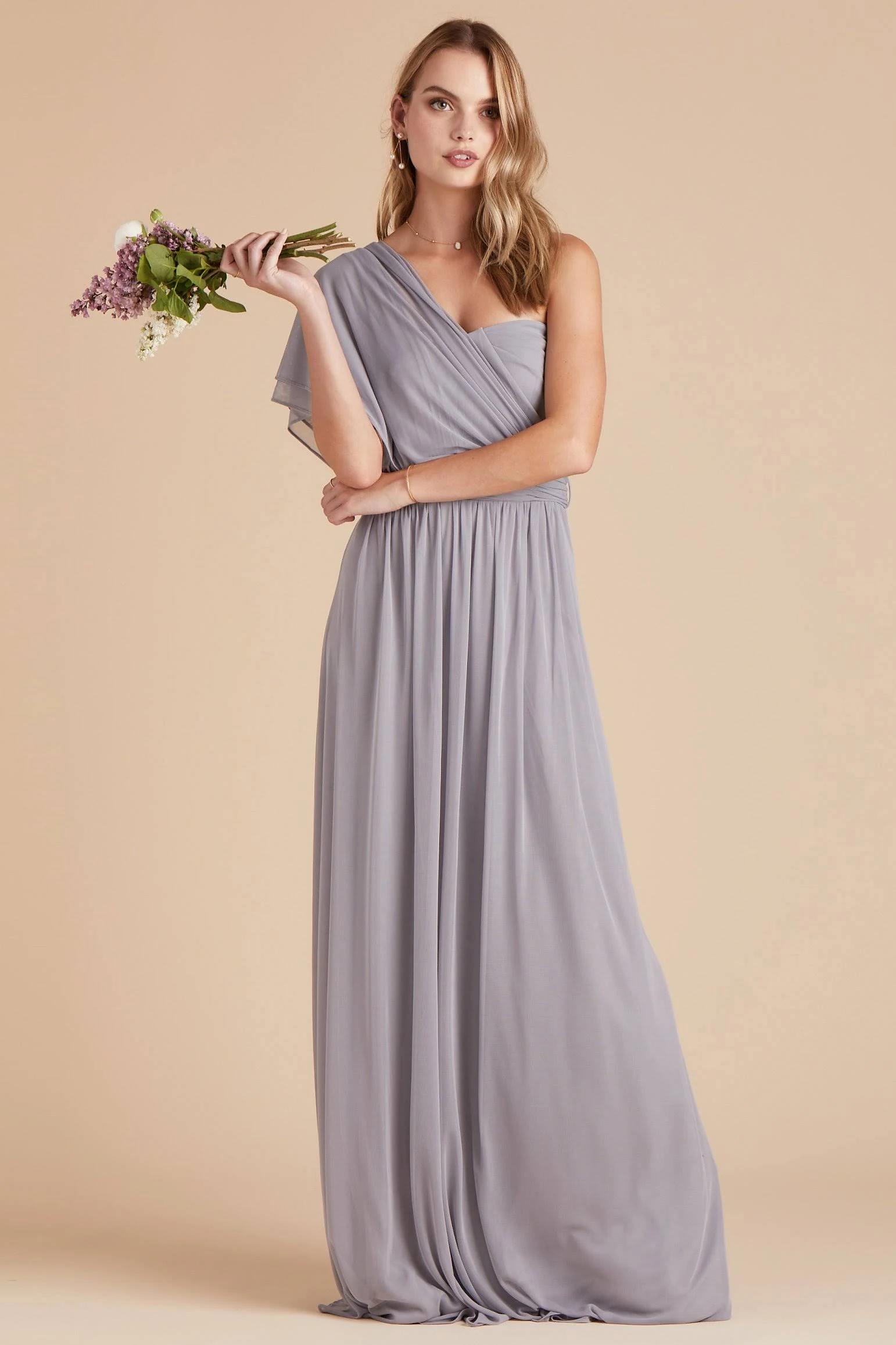 Birdy Grey Chicky Convertible Bridesmaid Dress in Silver Xs / Silver